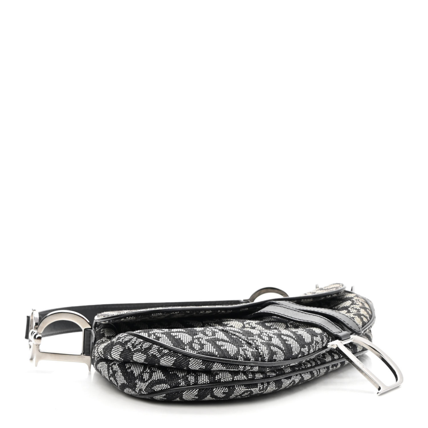 CHRISTIAN D Monogram Saddle Bag Black