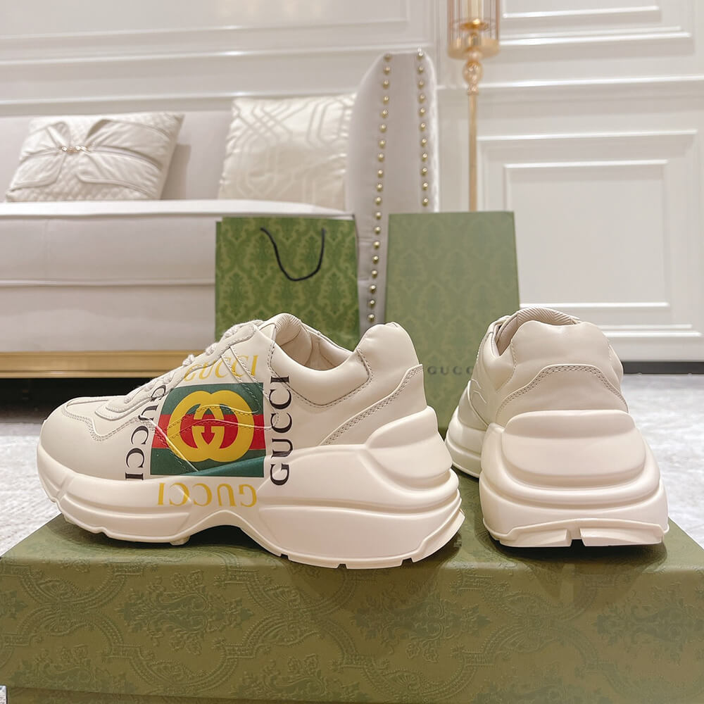 Rhyton Gucci logo leather sneaker - Top Club