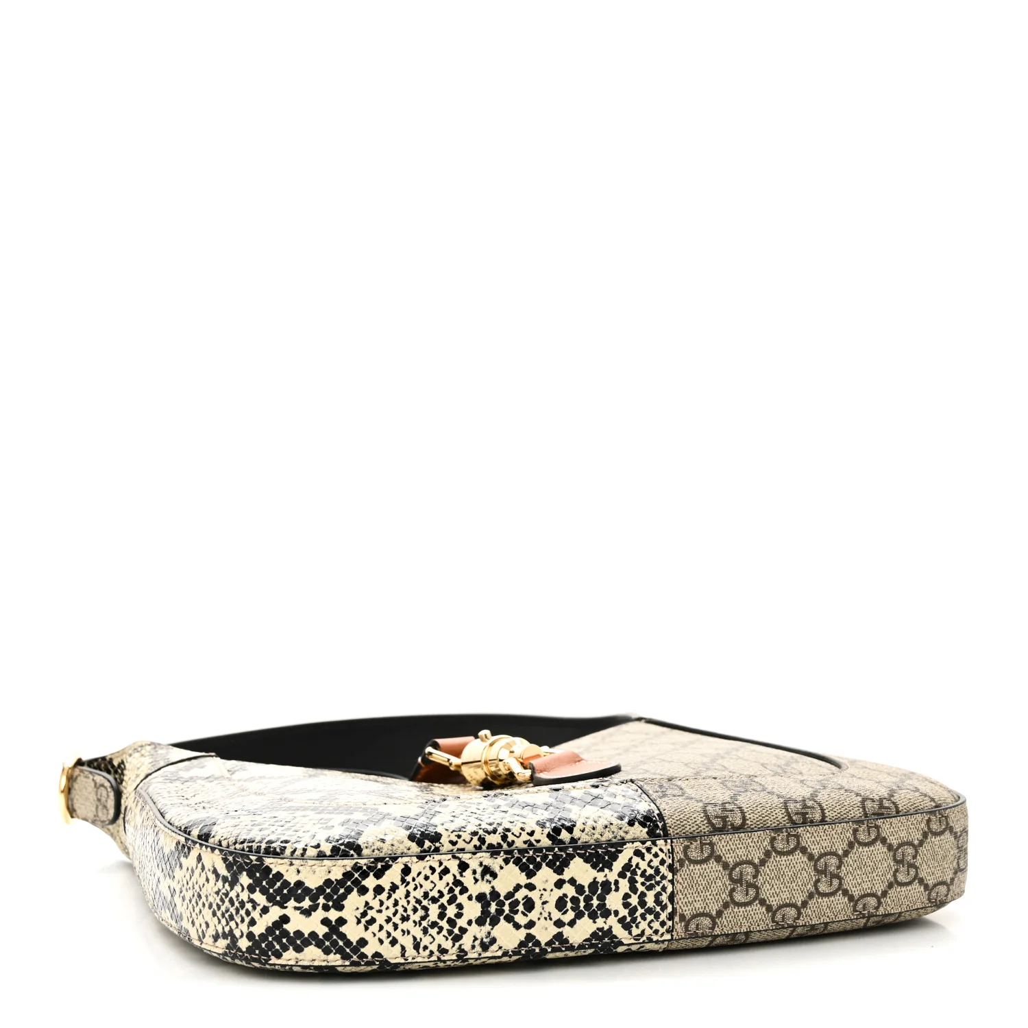 GG Supreme Monogram Snakeskin Small Jackie 1961 Hobo Beige Ebony - Top Club