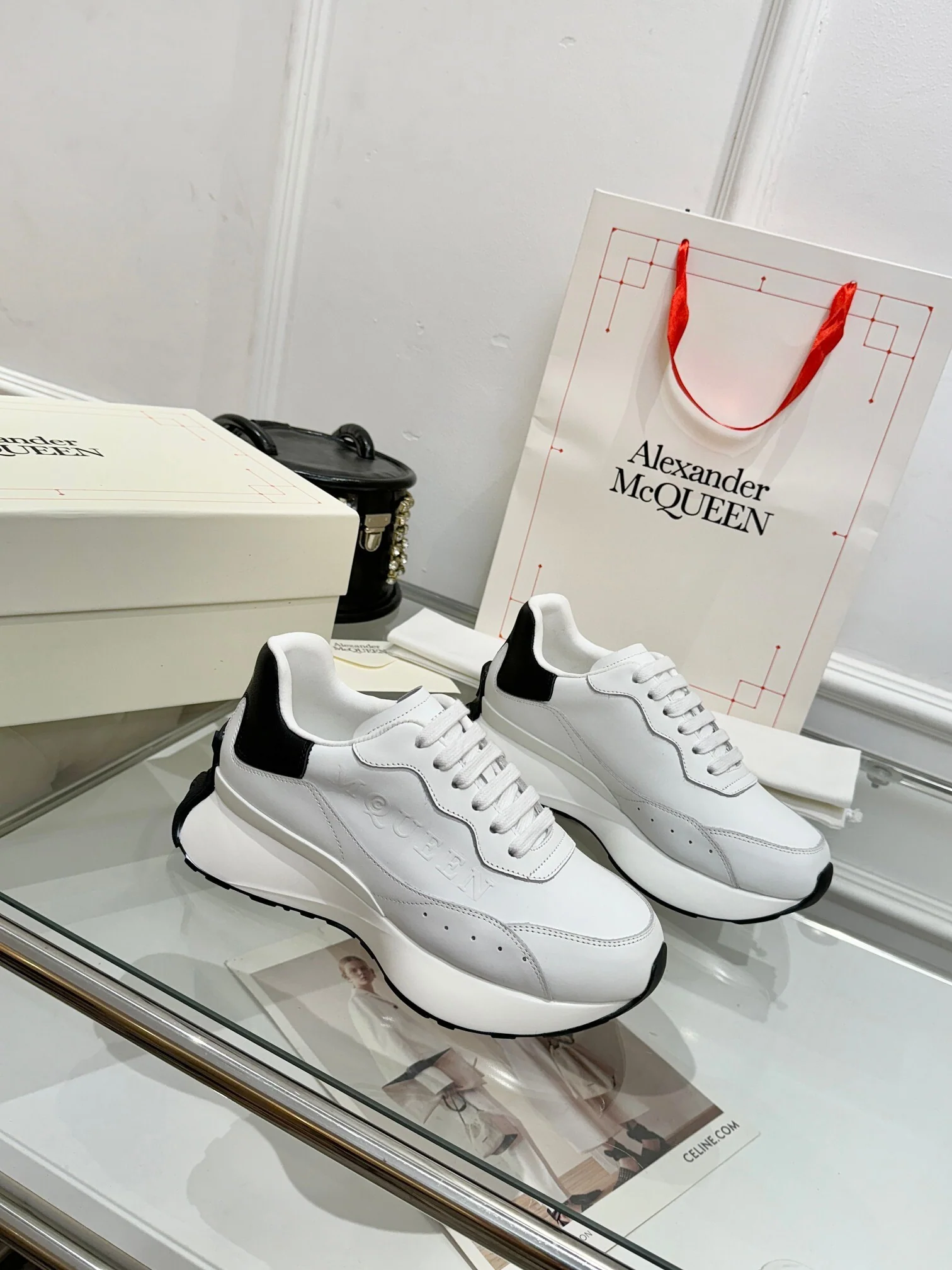Alexander McQueen Unisex Oversized Sneakers With Metallic Heel Accents - Sneaker Replica Workshop