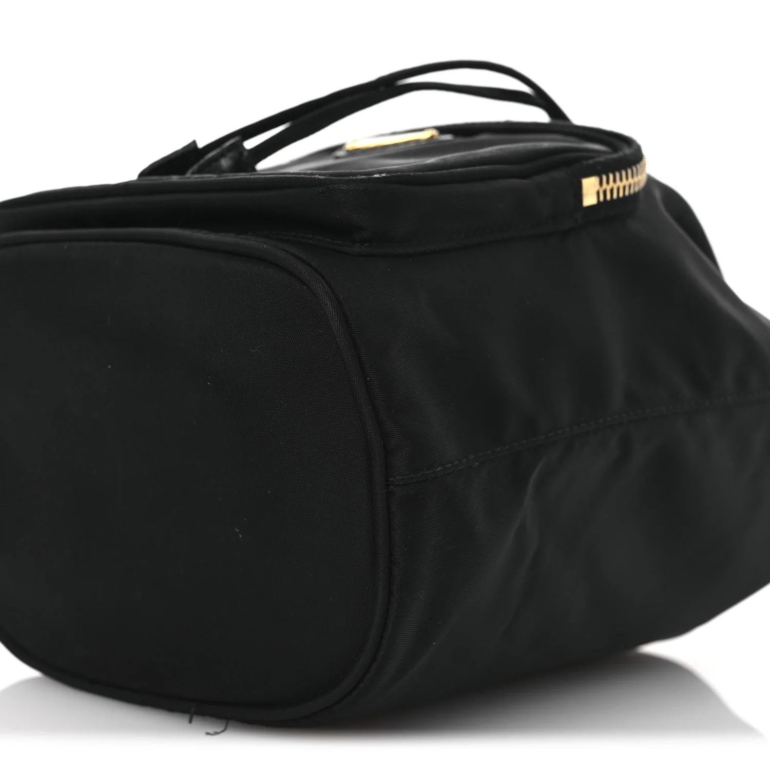 Saffiano Tessuto Nylon Mini Bucket Crossbody Bag Black - Top Club