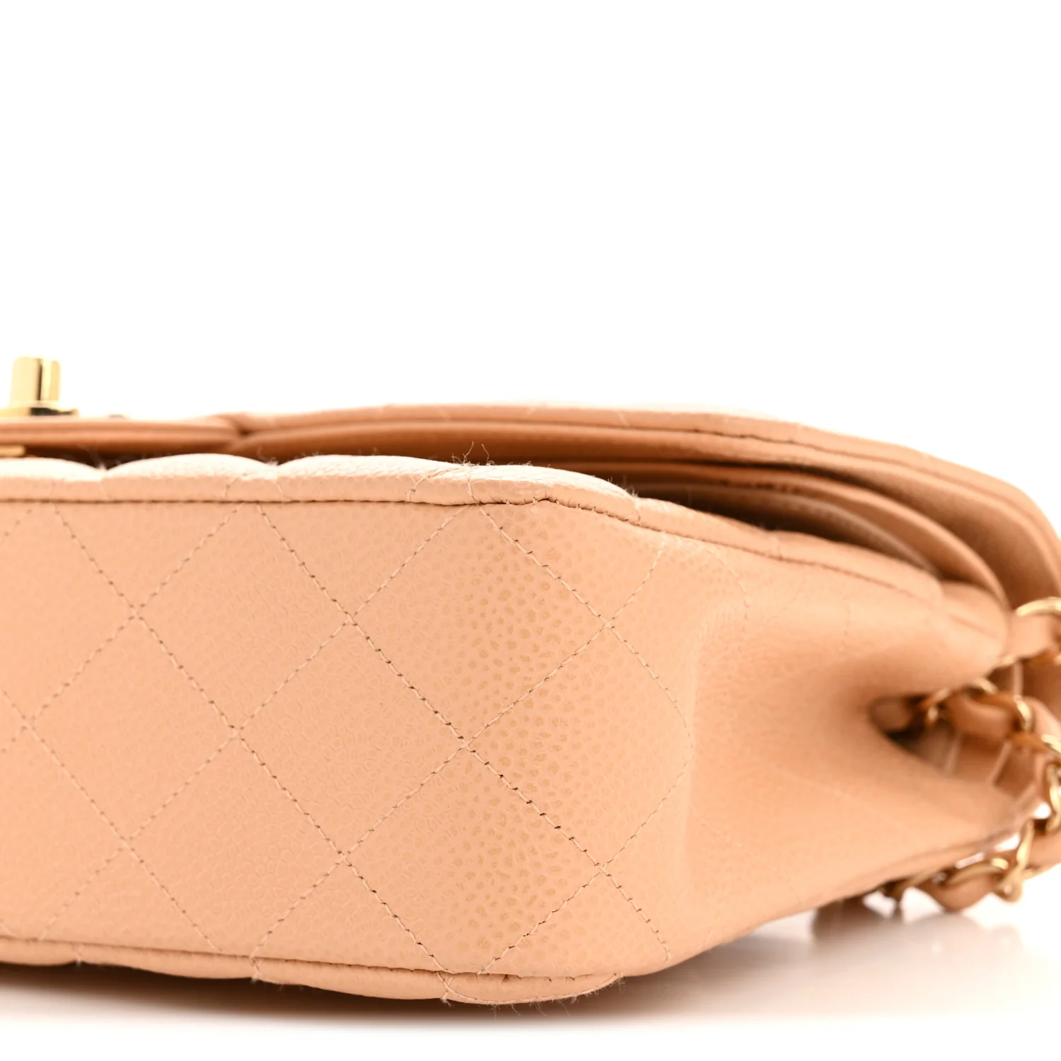 Caviar Quilted Medium Double Flap Beige Clair - Top Club