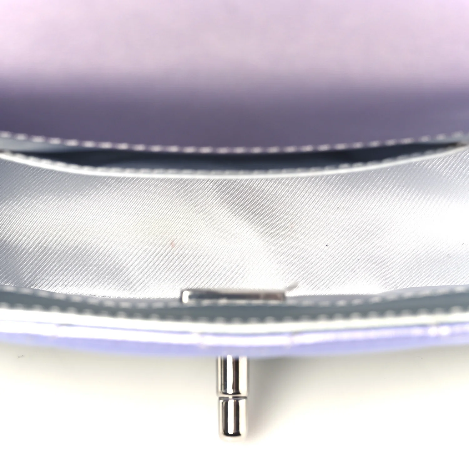 Gradient Metallic Calfskin Quilted Clutch Silver Blue Yellow Purple - Top Club