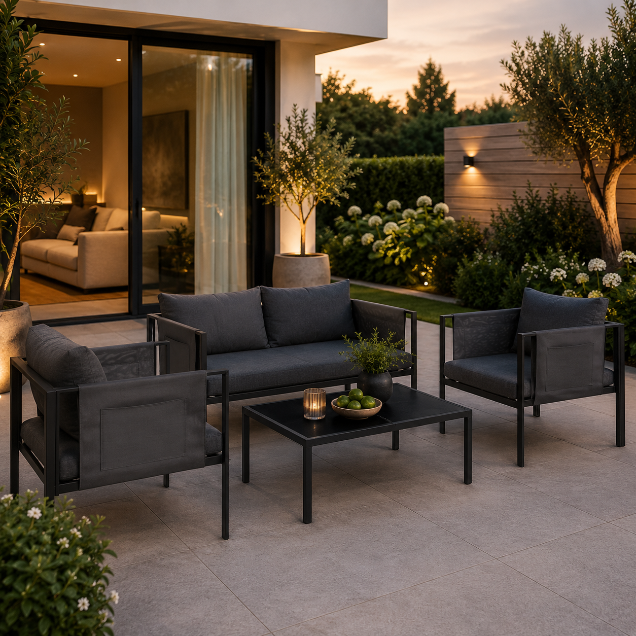 Loungeset Fardau donkergrijs