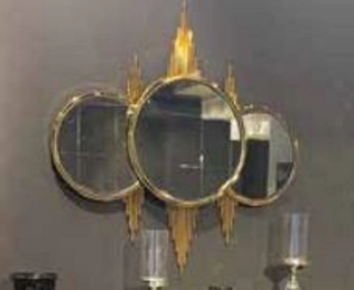 Luxury wall mirror gold 104 x 6 x H. 106 cm - Modern living room mirror with metal frame - Bedroom mirror - Cloakroom mirror - Luxury collection