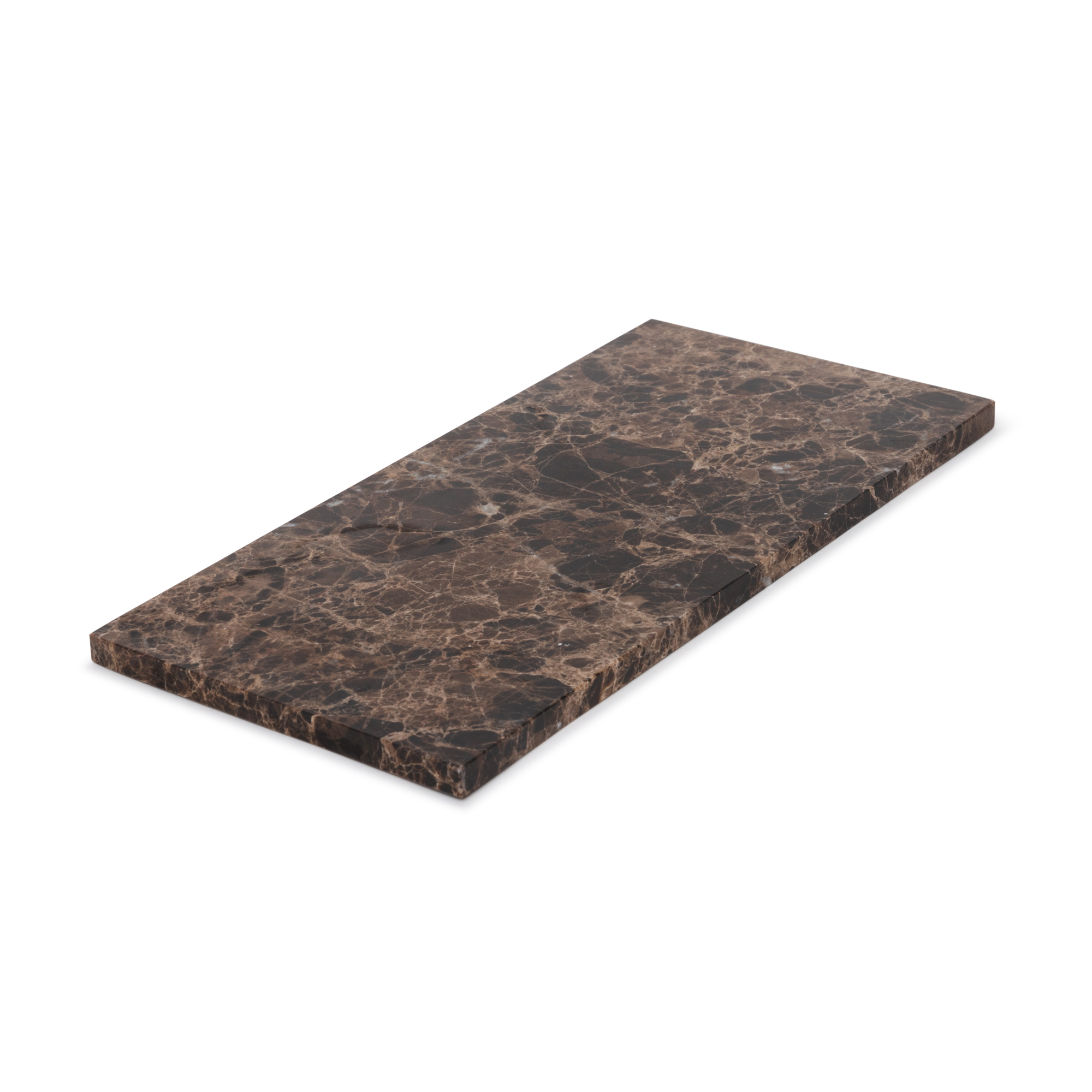 Marmer dienblad rechthoek M bruin 15x30cm