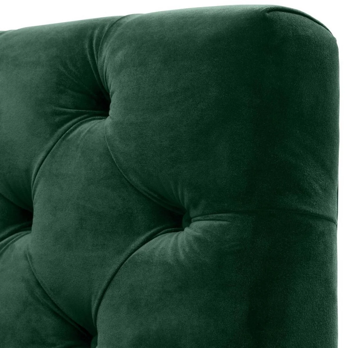 Luxury living room sofa green / black / brass 230 x 85 x H. 79 cm - Chesterfield velvet sofa