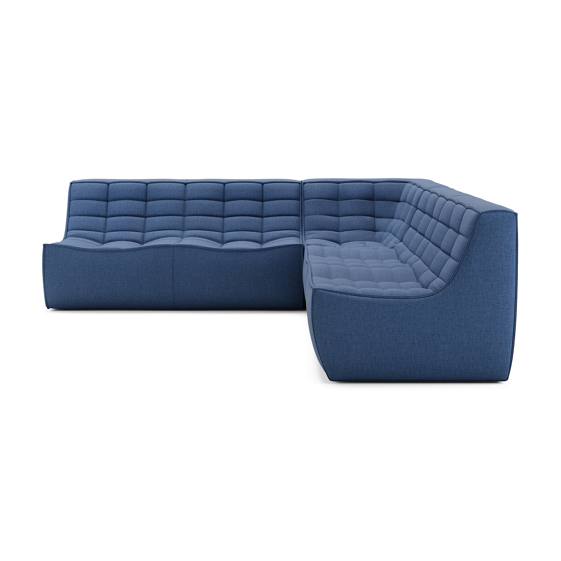 Modulaire bank N701 blue set 2x2 seat 90° recht hoek