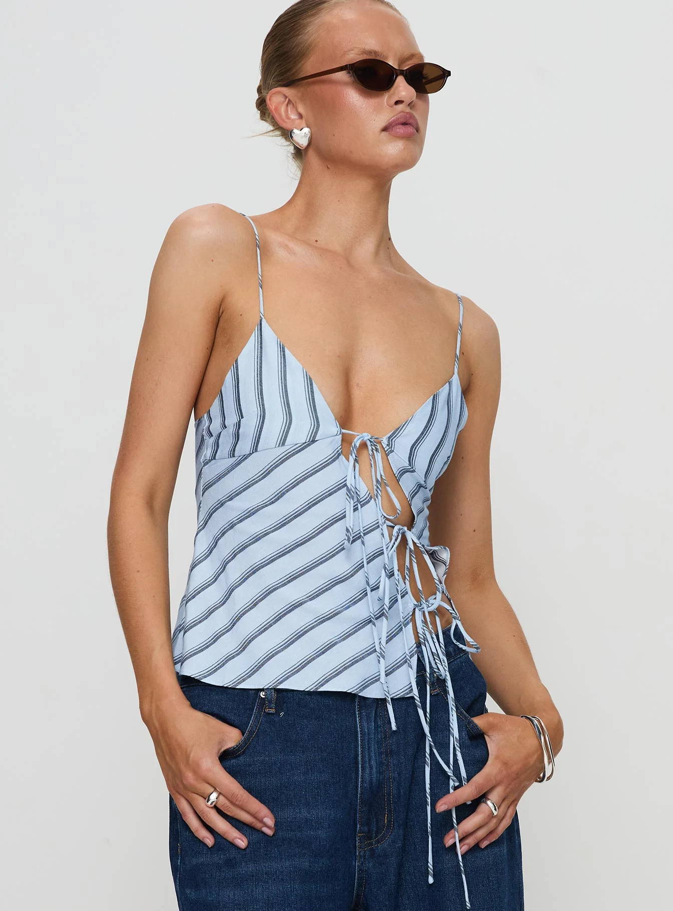 Mariah Top Blue Stripe
