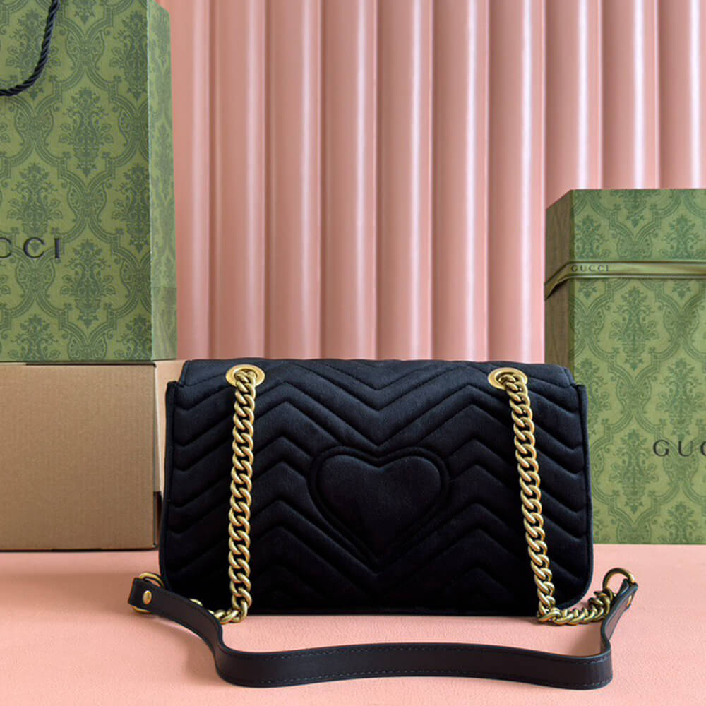 GG Velvet Small Marmont shoulder bag - Top Club