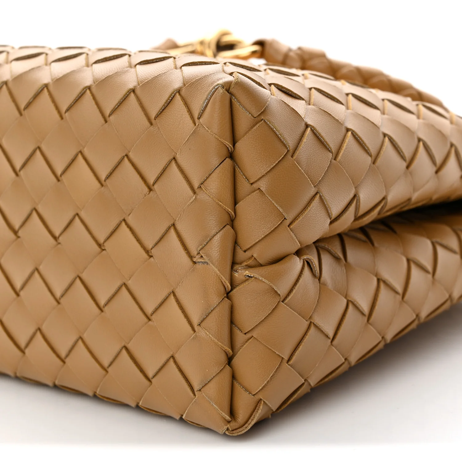 Nappa Intrecciato Medium Andiamo Shoulder Bag Dark Praline - Top Club