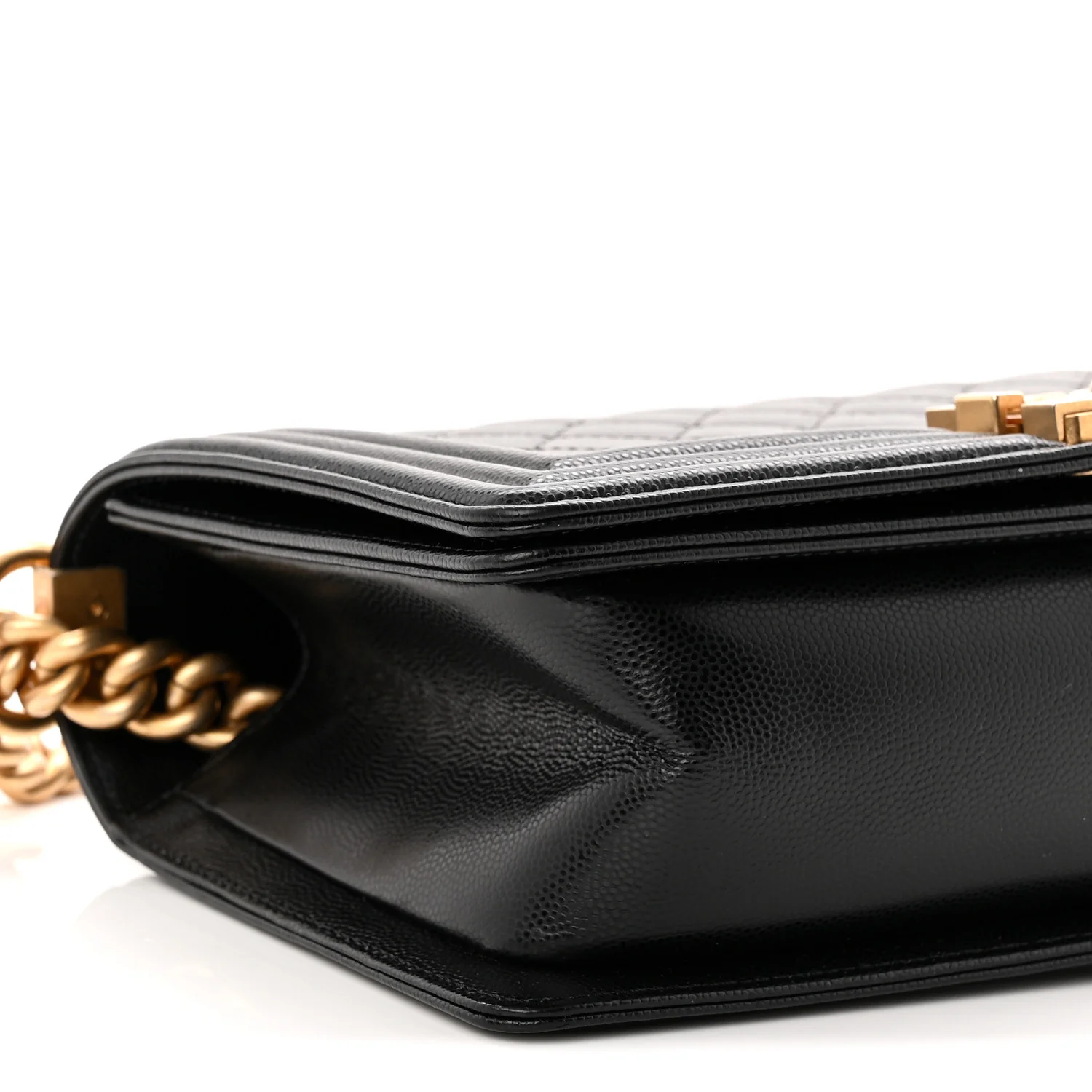 Caviar Quilted Medium Boy Flap Black - Top Club