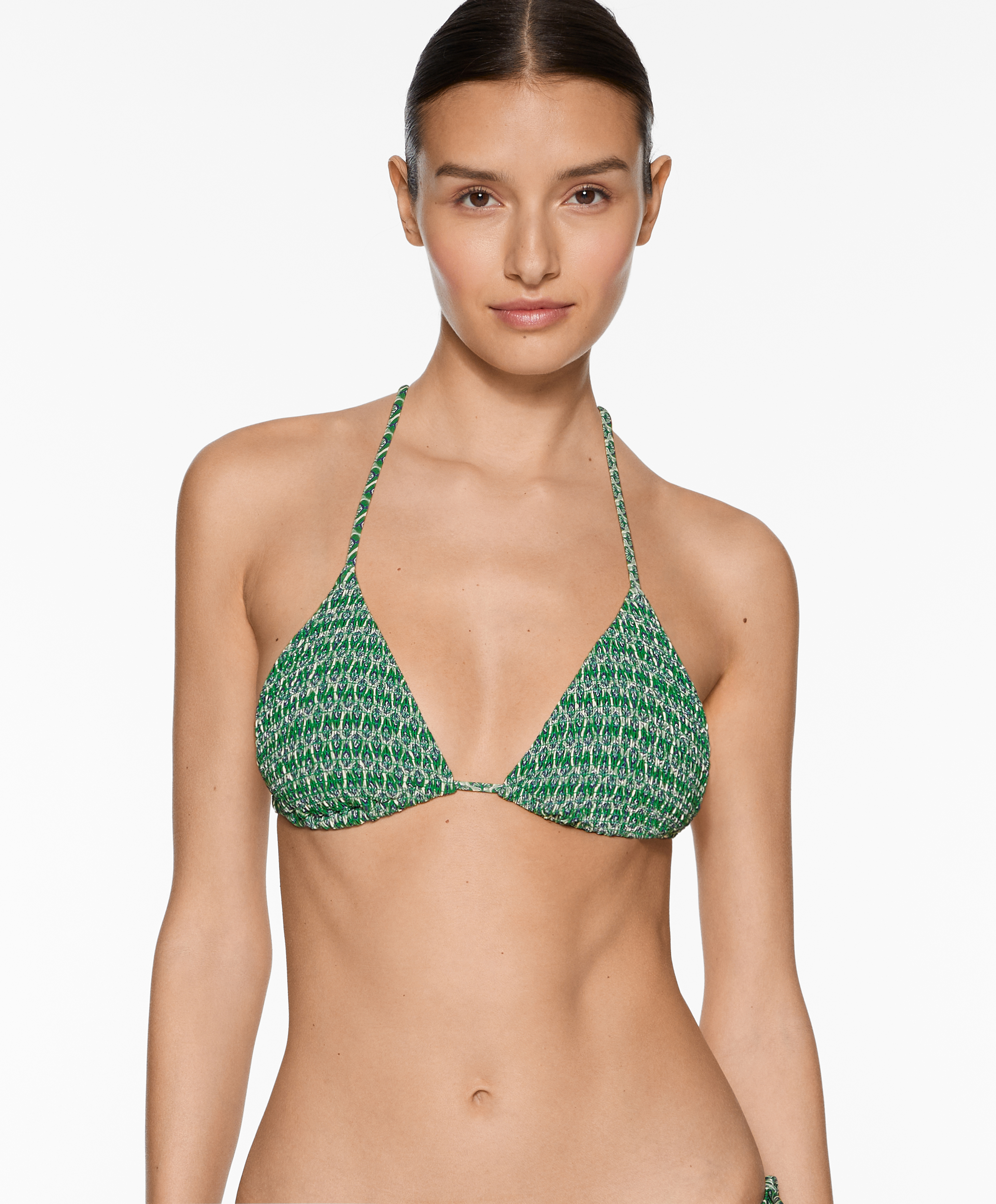 OYSHO Smock stamp print triangle bikini top