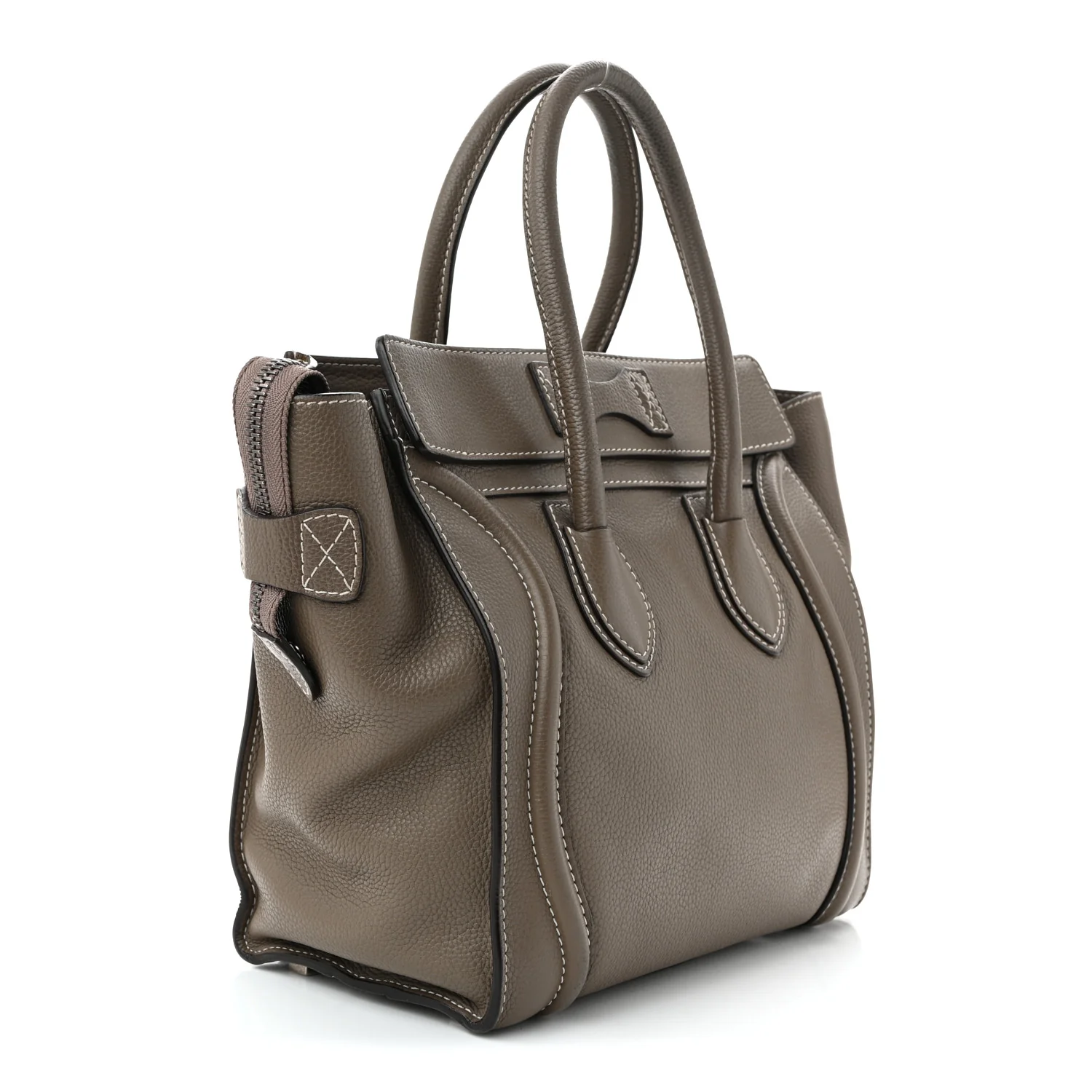 Drummed Calfskin Micro Luggage Souris - Top Club