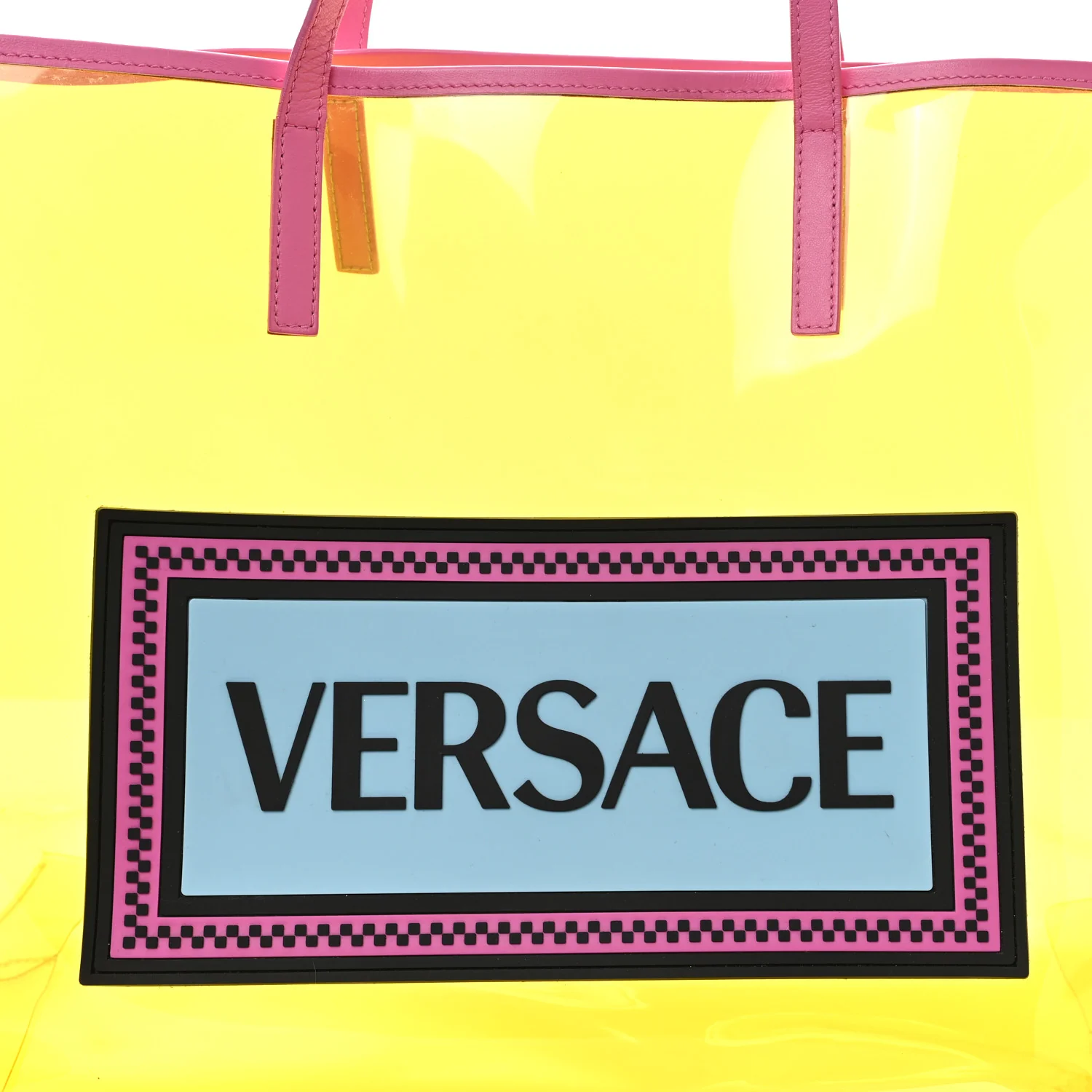 Vinyl Calfskin 90s Logo Tote Yellow - Top Club