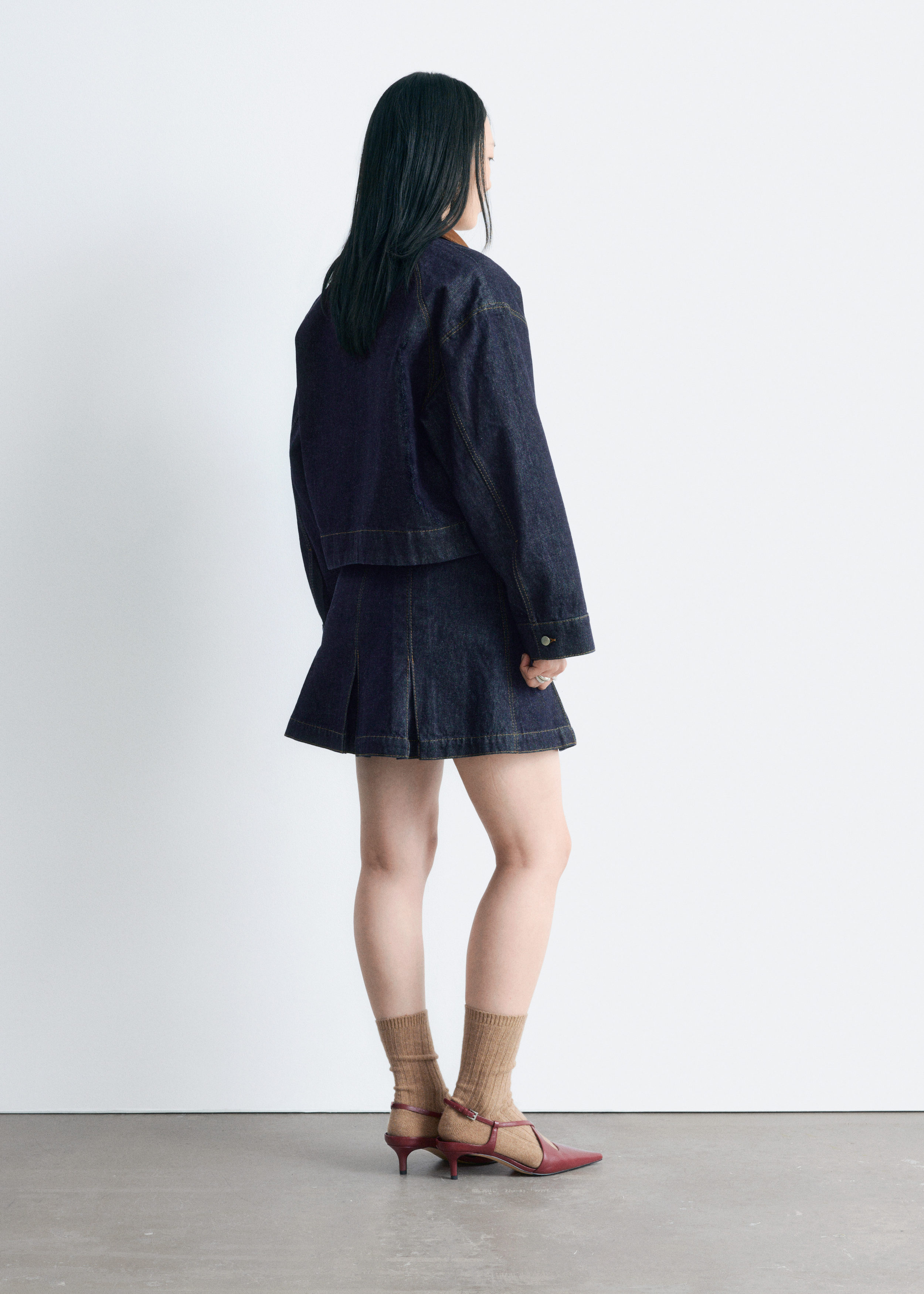 & Other Stories SHORT CORD-COLLAR DENIM JACKET