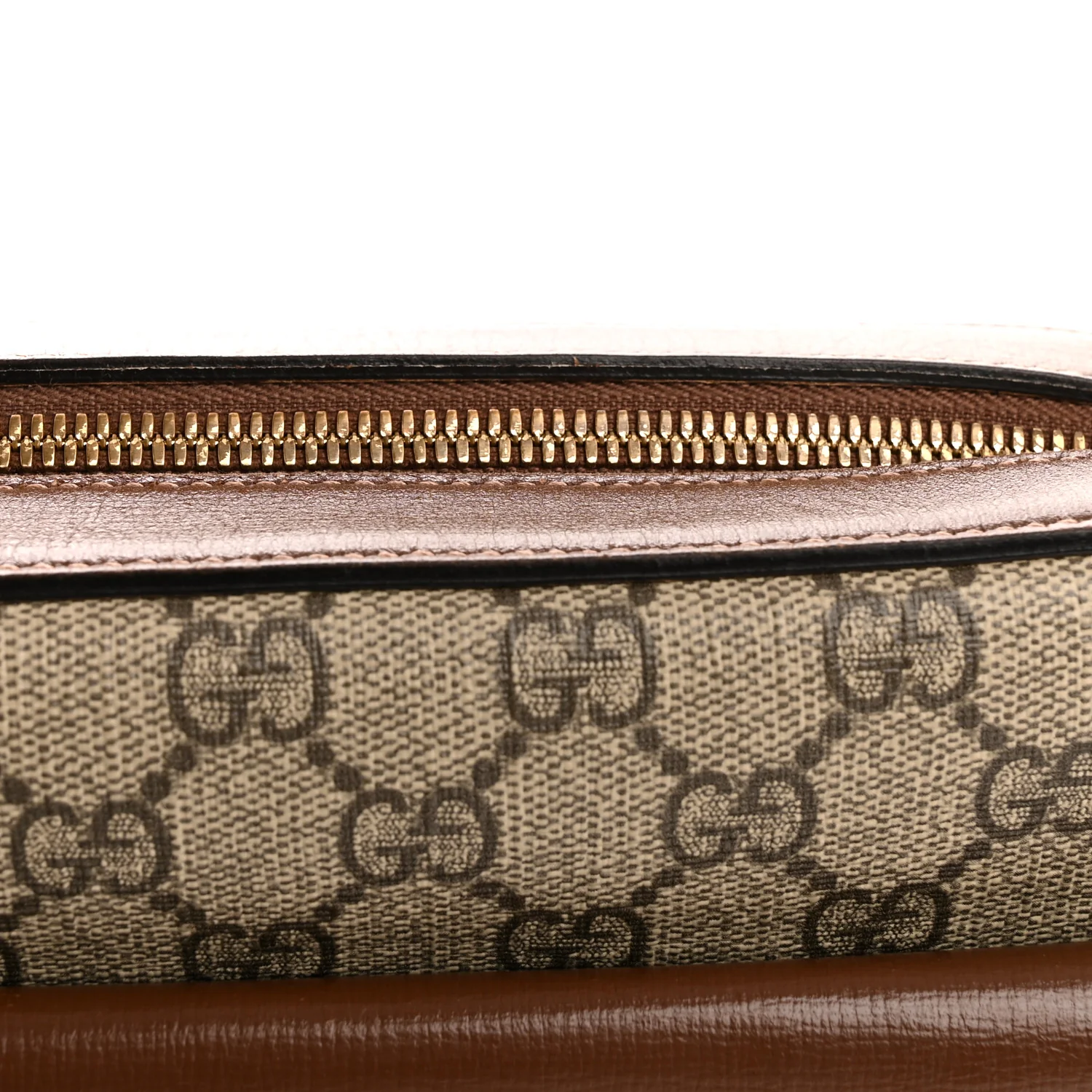 GG Supreme Monogram Small Horsebit 1955 Shoulder Bag Beige Brown Sugar - Top Club
