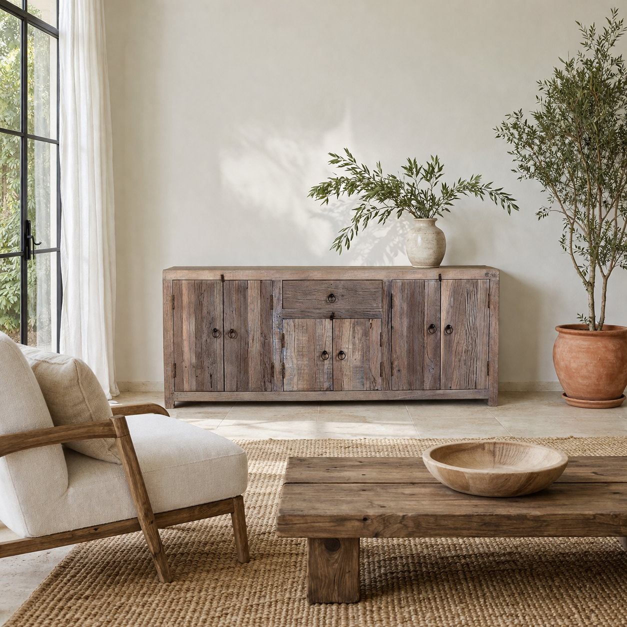 Devina - Rustiek Dressoir van Gerecycled Hout