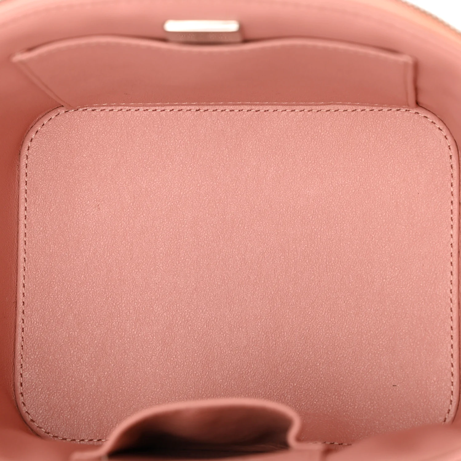 Lambskin Quilted Top Handle Vanity Case With Chain Light Pink - Top Club
