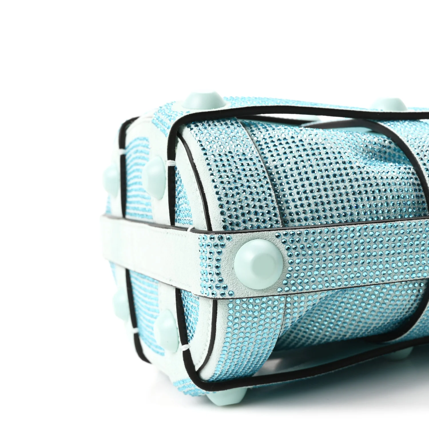 Calfskin Crystal Small Cage Bag Blue - Top Club