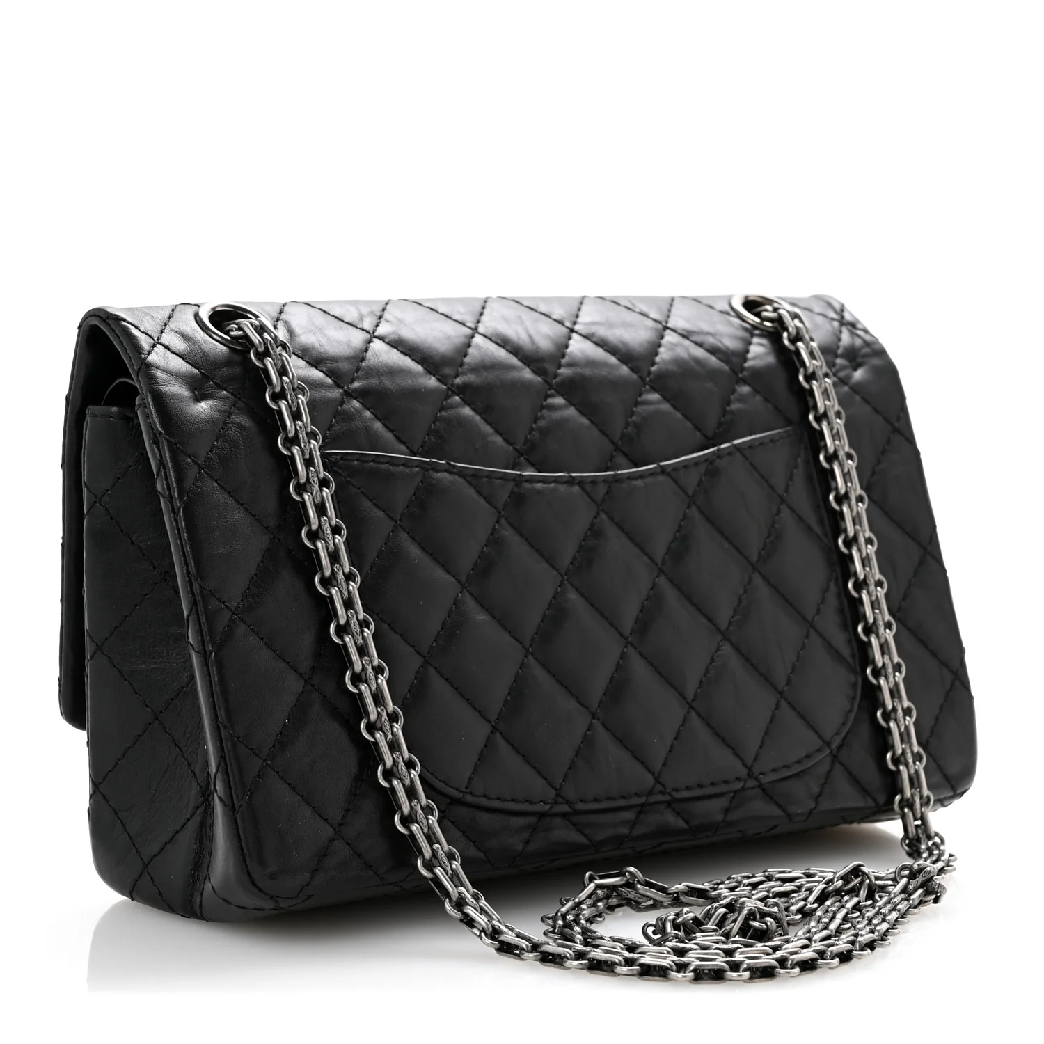 Aged Calfskin Quilted 2.55 Reissue 225 Flap Black - Top Club