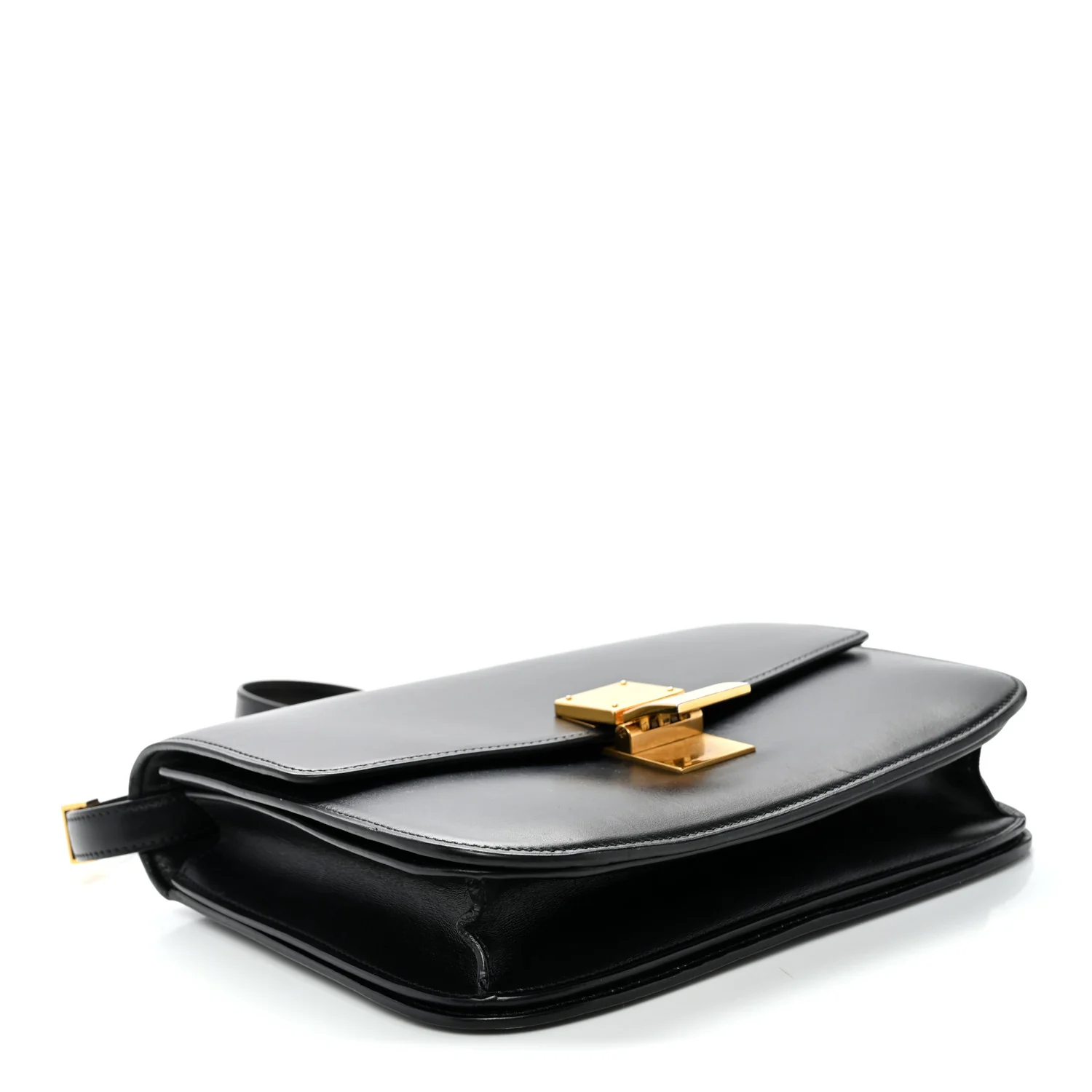 Box Calfskin Medium Classic Box Flap Bag Black - Top Club
