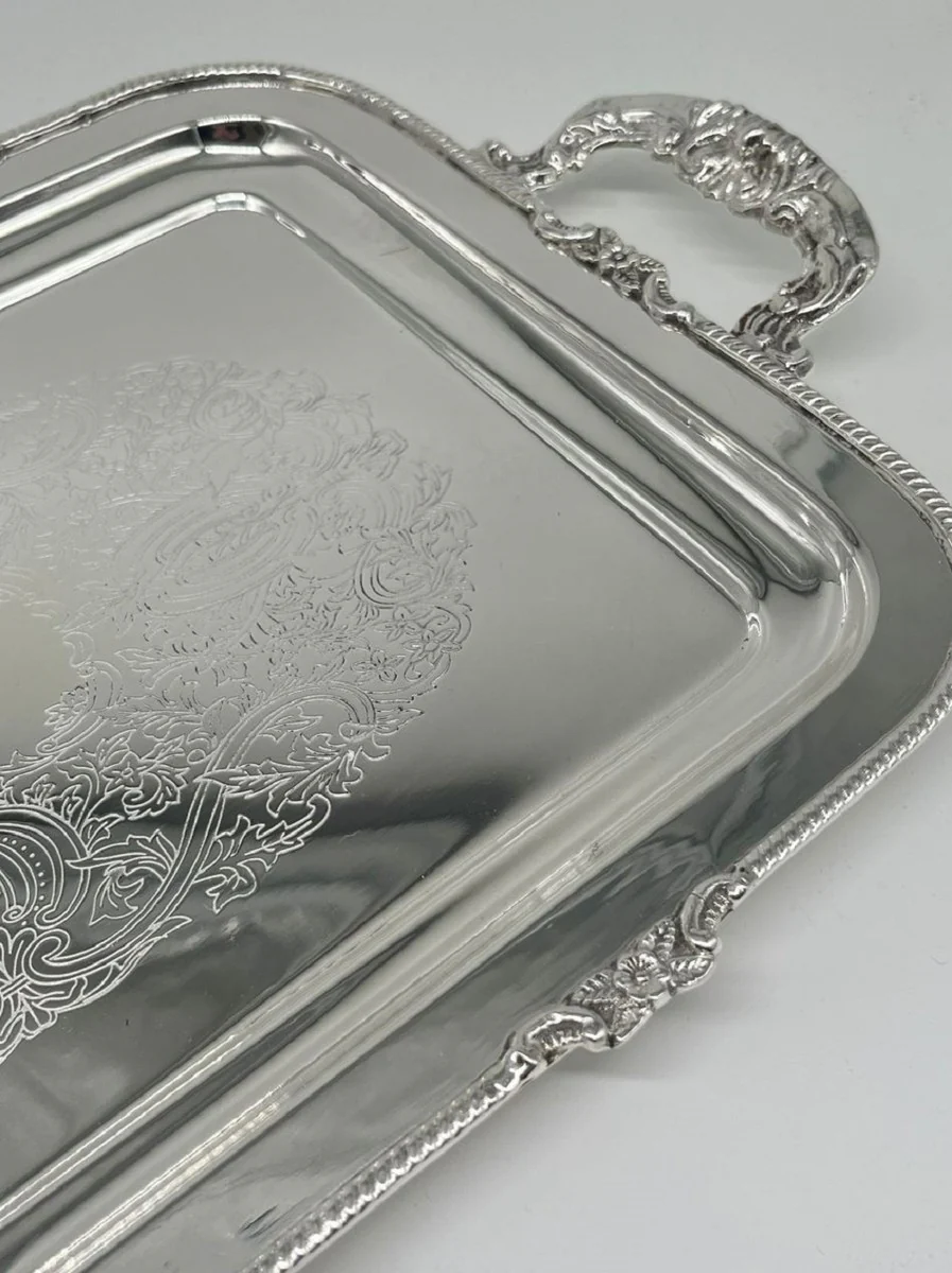 Pompöös by Luxury Baroque Serving Tray Crown Silver 47 cm - designed by Harald Glööckler