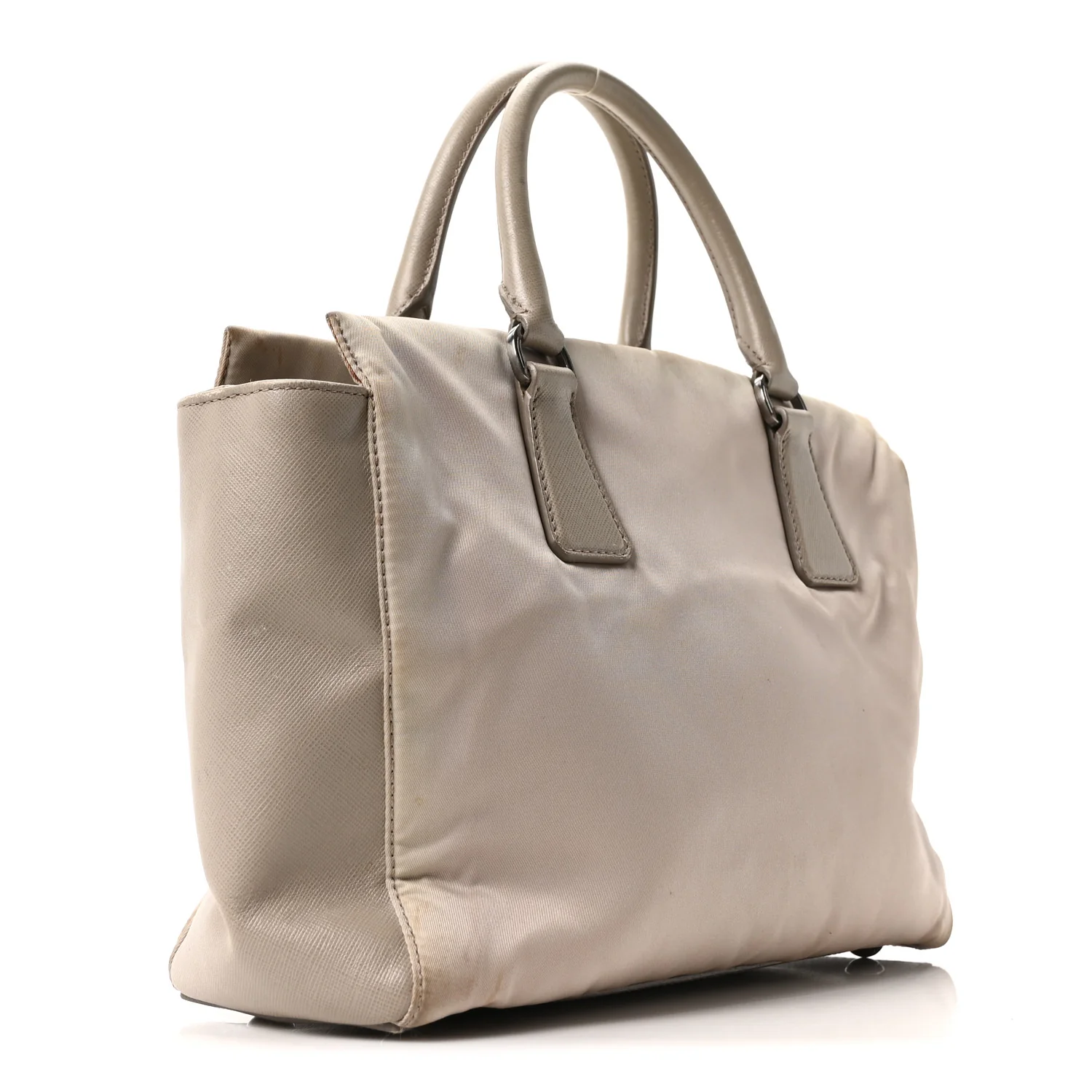 Nylon Saffiano Bi-Color Tote Grey - Top Club