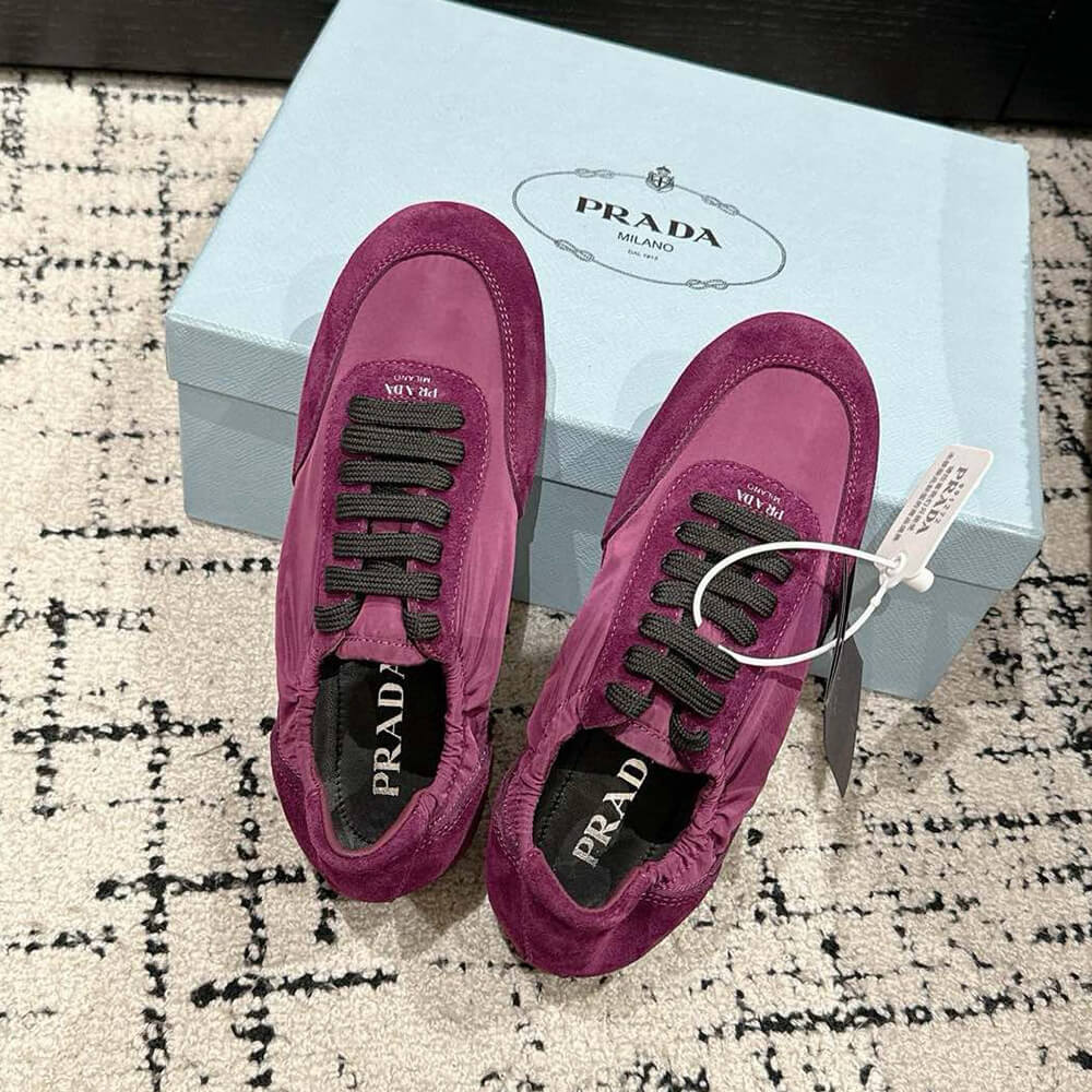 PRADA Collapse Re-Nylon and suede sneakers - Top Club