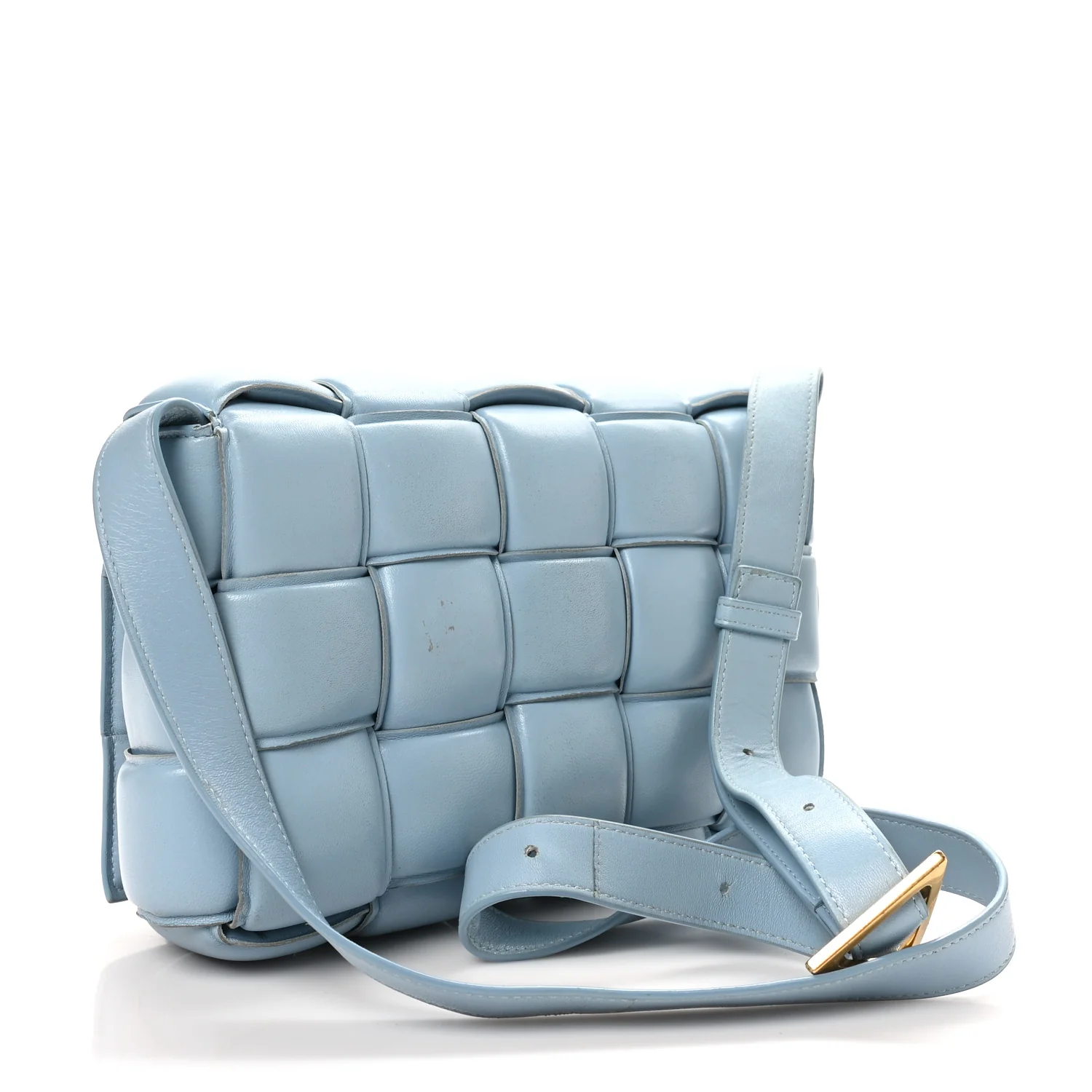 Nappa Maxi Intreccio Padded Cassette Crossbody Bag Ice - Top Club