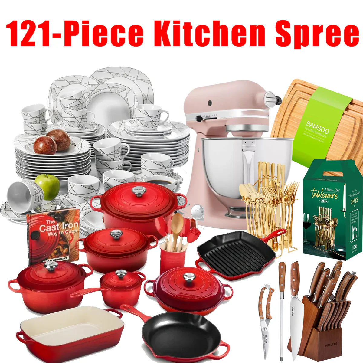 Limited time promotion, 121 piece Kitchen Spree offer to meet all kitchen needs
