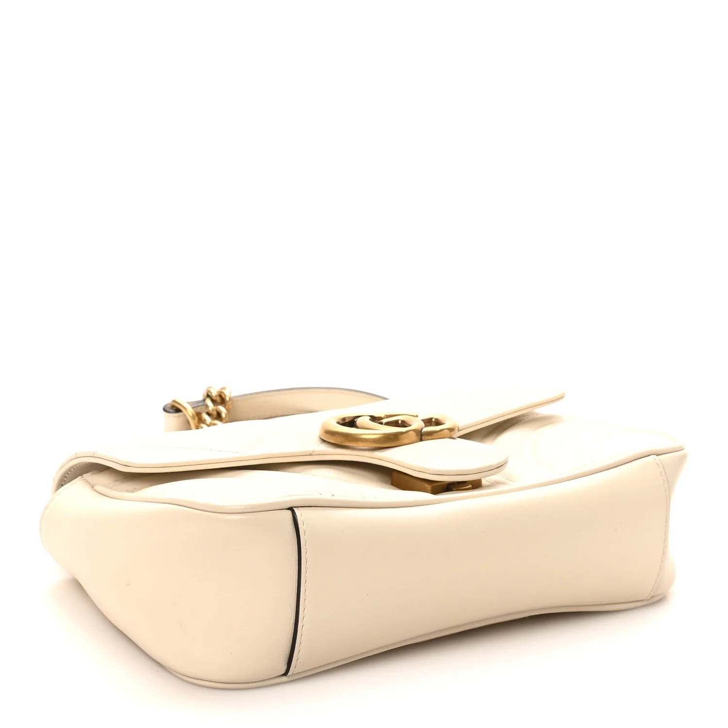 Calfskin Matelasse Mini GG Marmont Shoulder Bag White - Top Club
