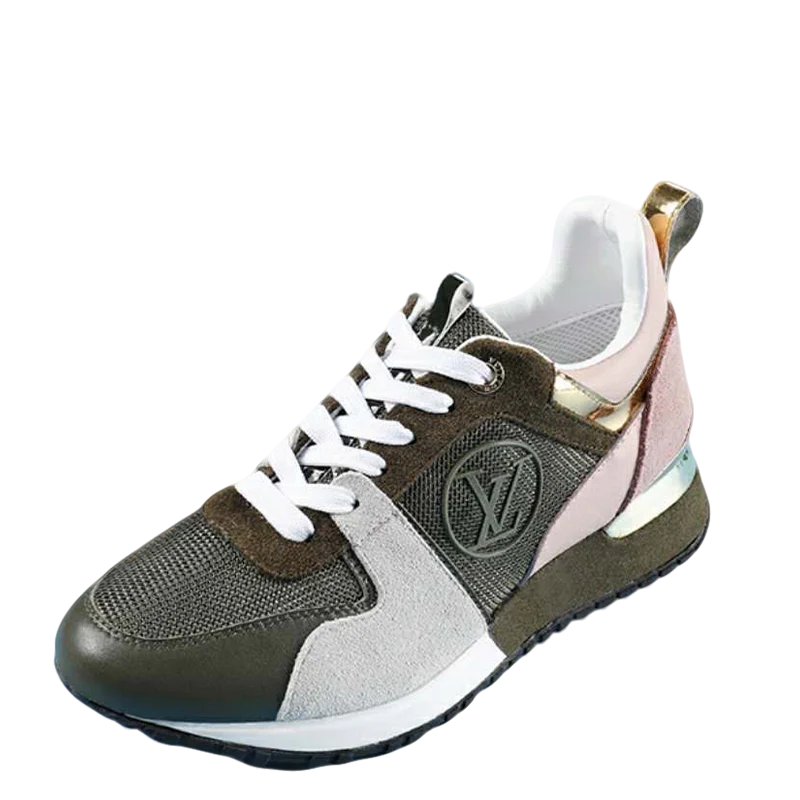 Louis Vuitton Women's Multicolor Mesh And Suede Sneakers With Logo - Sneaker Replica Workshop