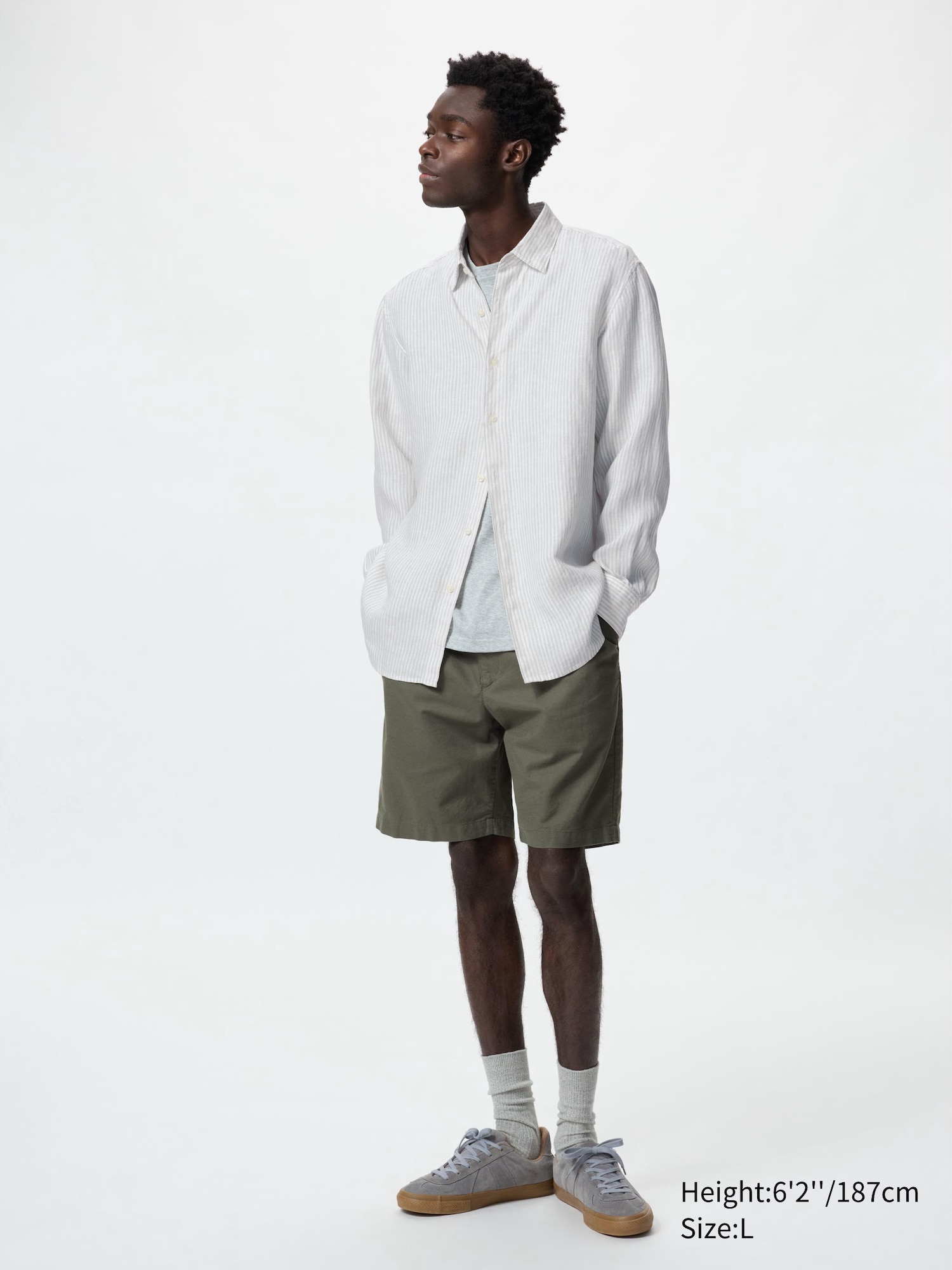 100% European Premium Linen Striped Long Sleeve Shirt