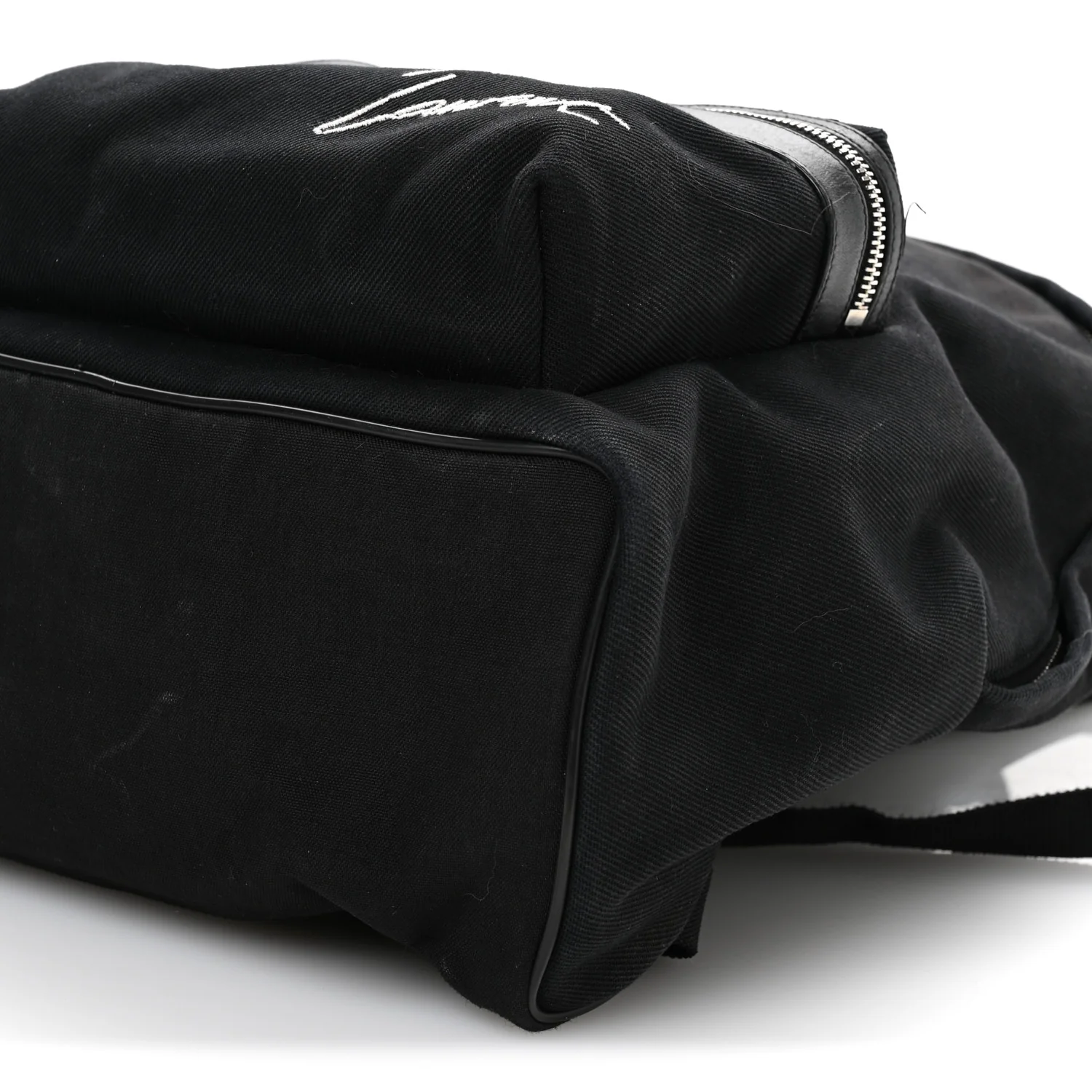 Canvas Signature Embroidered City Backpack Black - Top Club