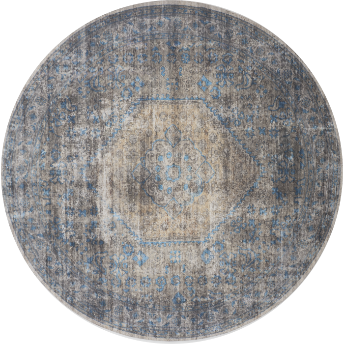 Vloerkleed Madel rond groen/blauw ø120 cm