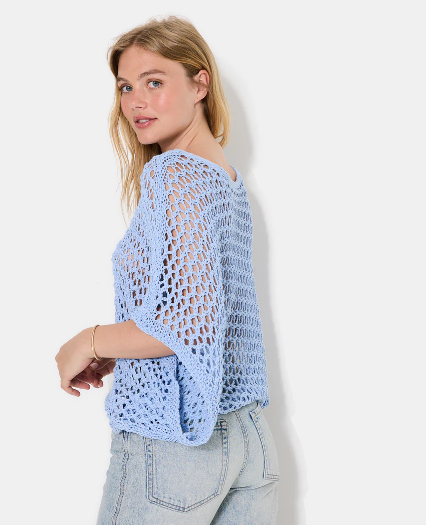 Pimkie Pull ample sans manches en maille ajourée
