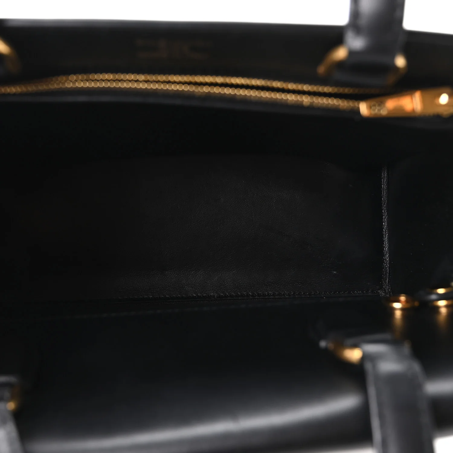 Shiny Box Calfskin Small Money Tote Black - Top Club