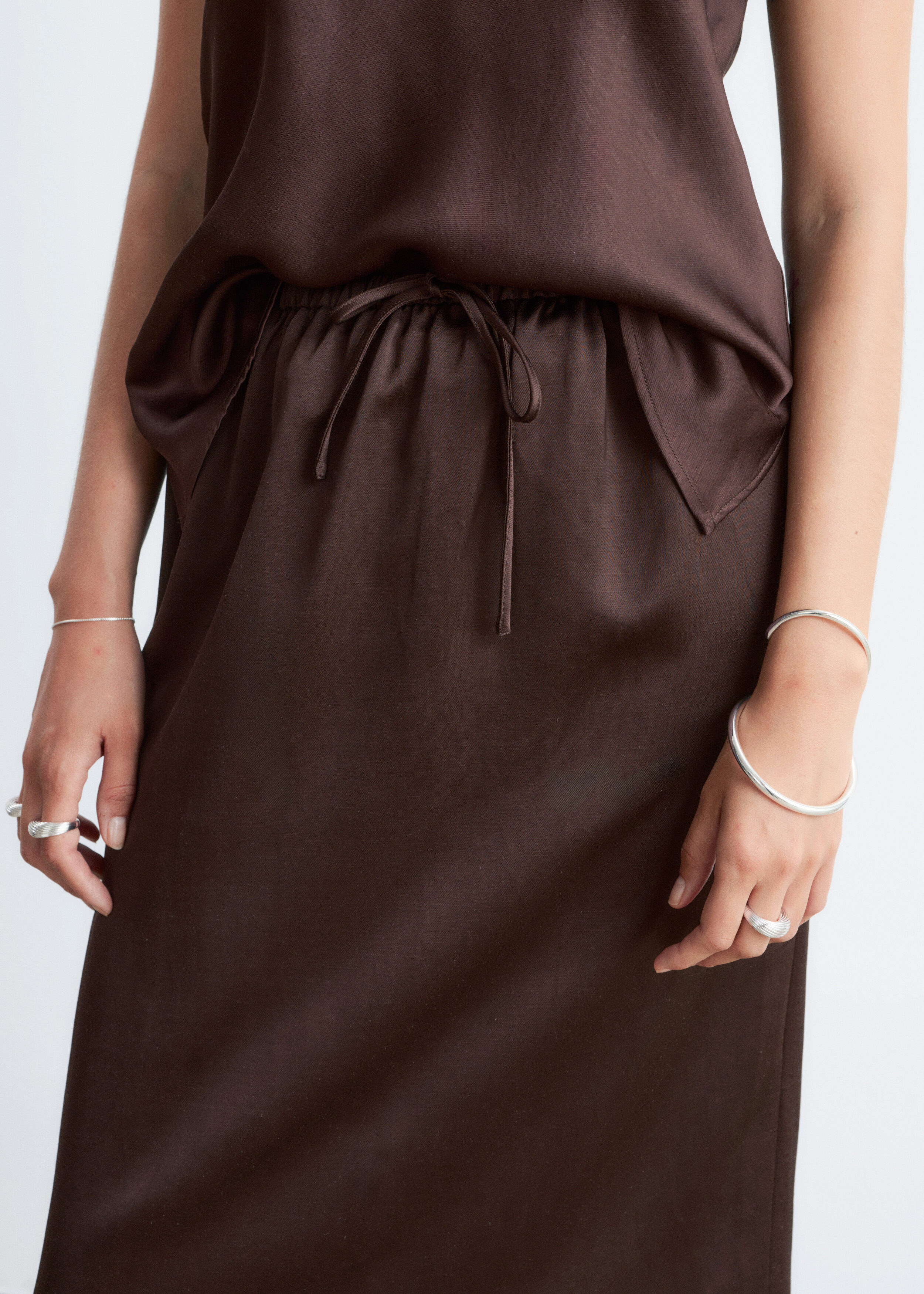 & Other Stories DRAWSTRING MIDI SKIRT