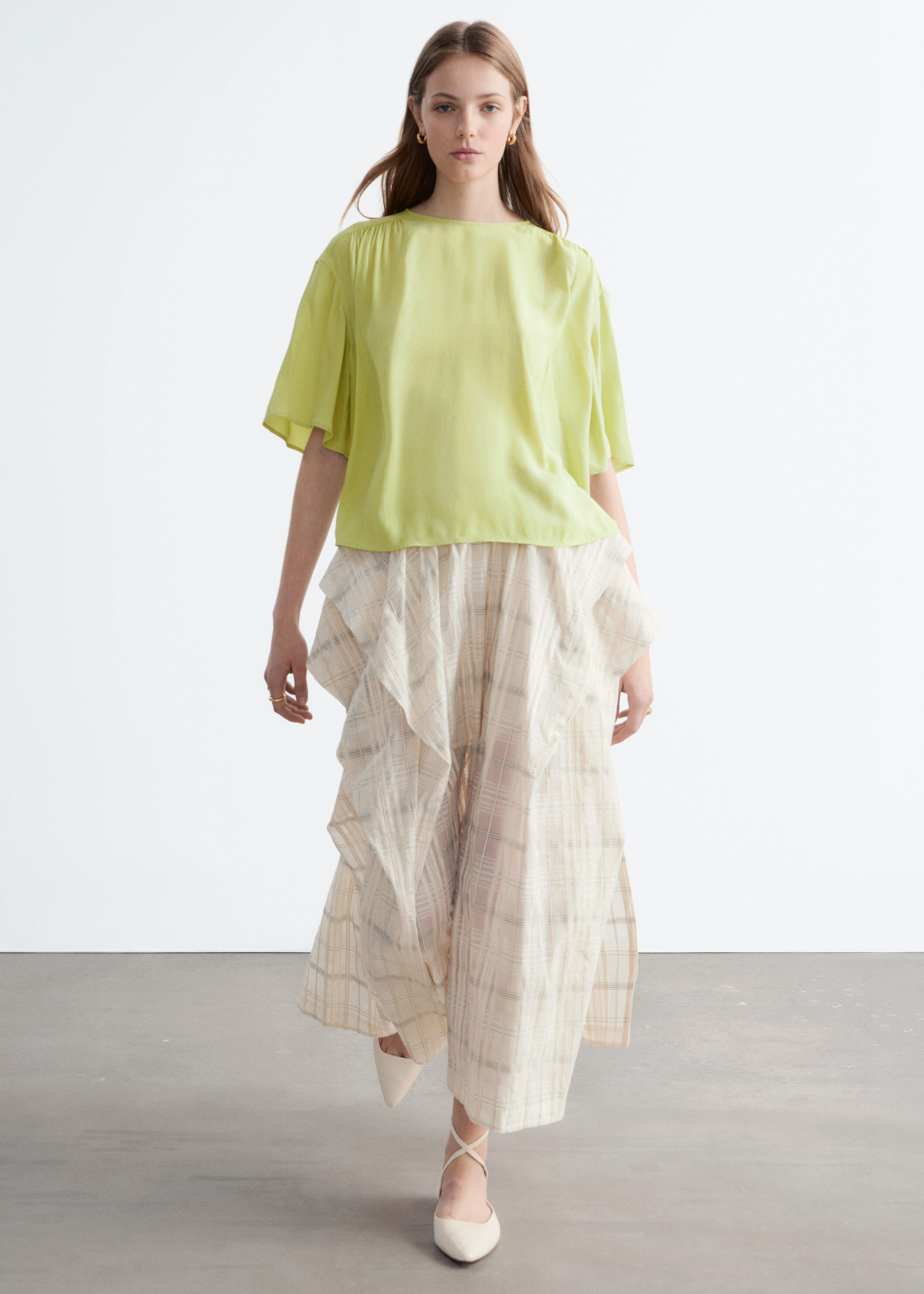 & Other Stories GATHERED CREPE BLOUSE