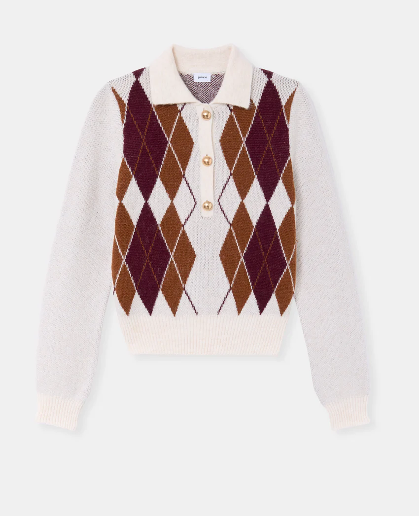 Pimkie Pull col polo motif losanges