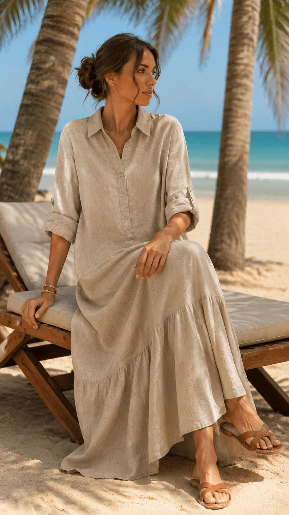 Women's Vacation Style Casual Loose Linen-Cotton Dress - Nordfashionstorm - Women's Clothing, Fashion for You - Nordfashionstorm.com