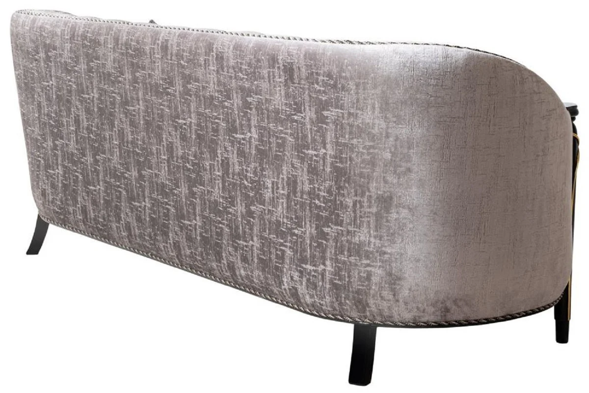 Luxury Baroque Living Room Sofa Silver / Black / Gold 245 cm