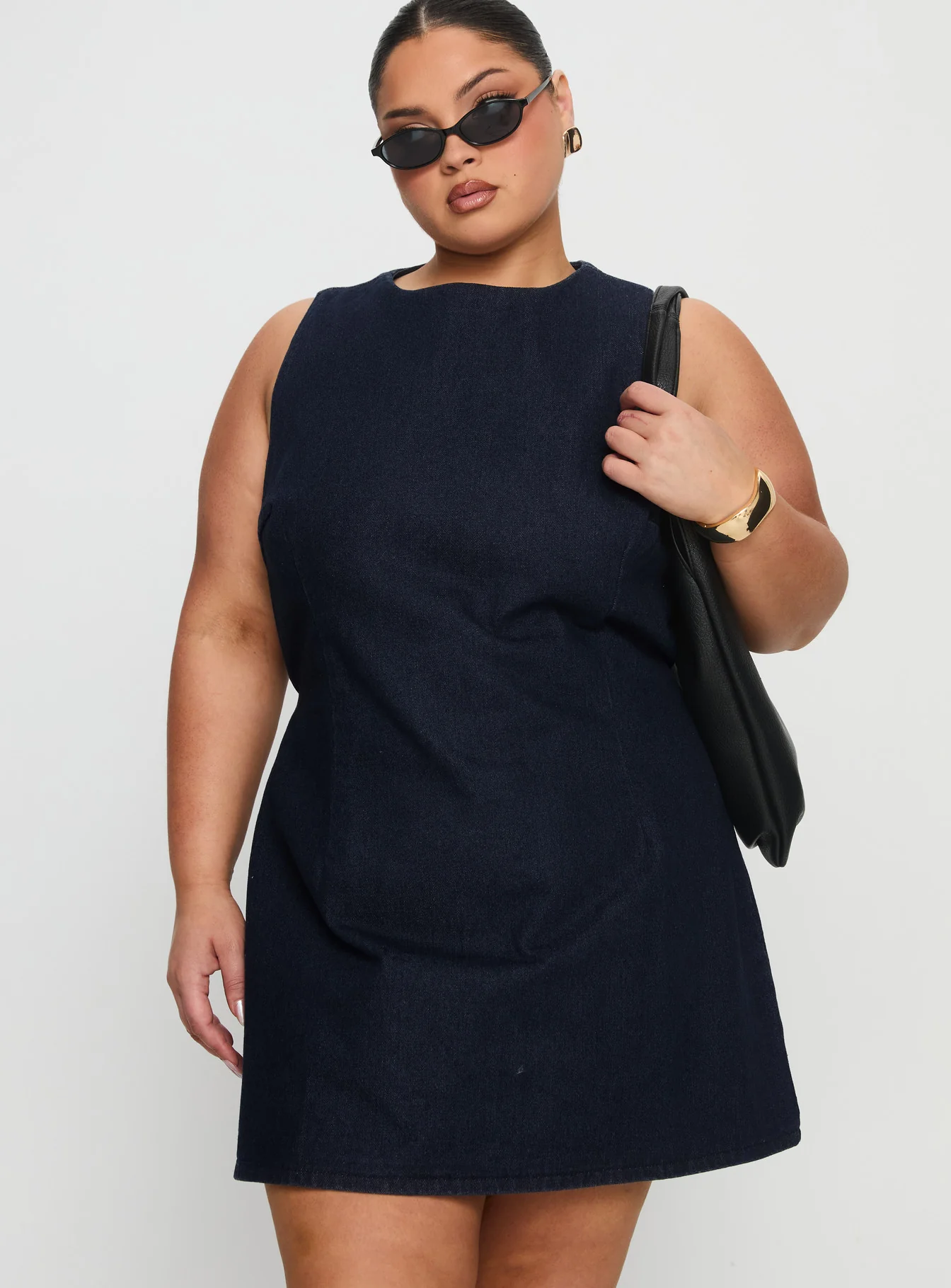 Ainsleigh Shift Denim Playsuit Dark Wash Curve