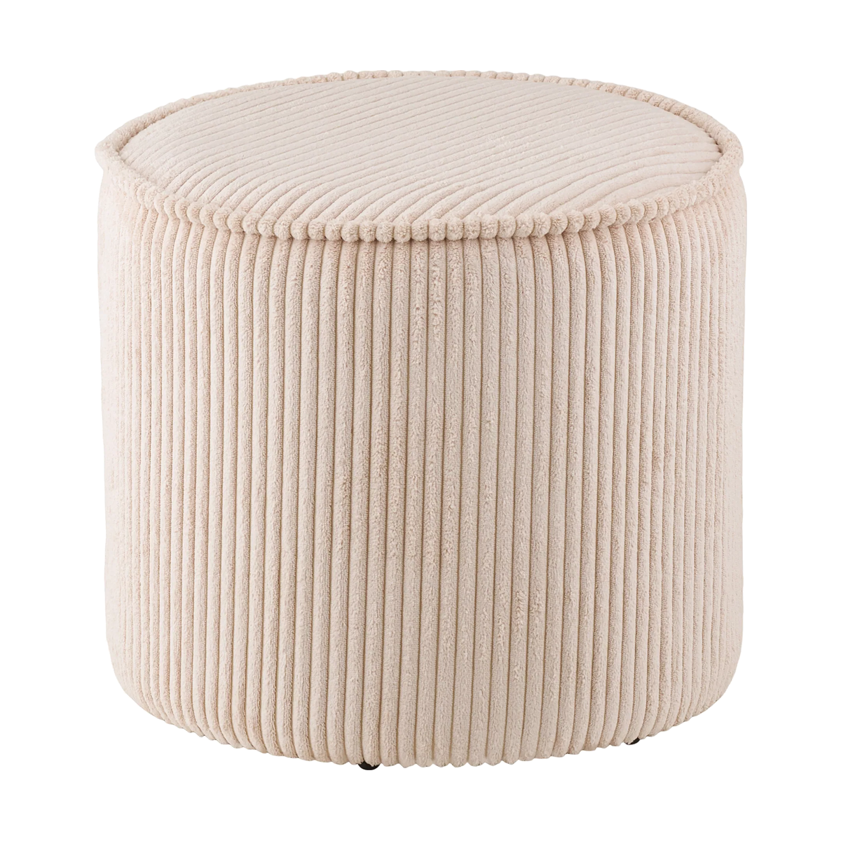 Poef Talia ribstof beige Ø40 cm