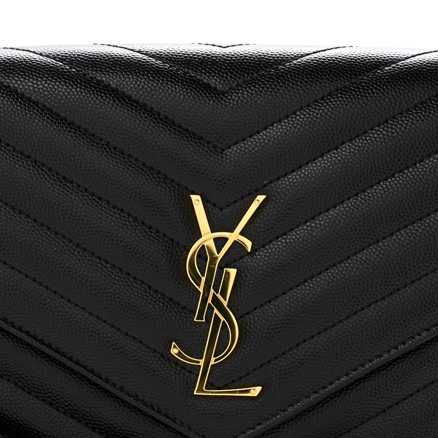 Grain De Poudre Matelasse Chevron Monogram Envelope Clutch Black - Top Club