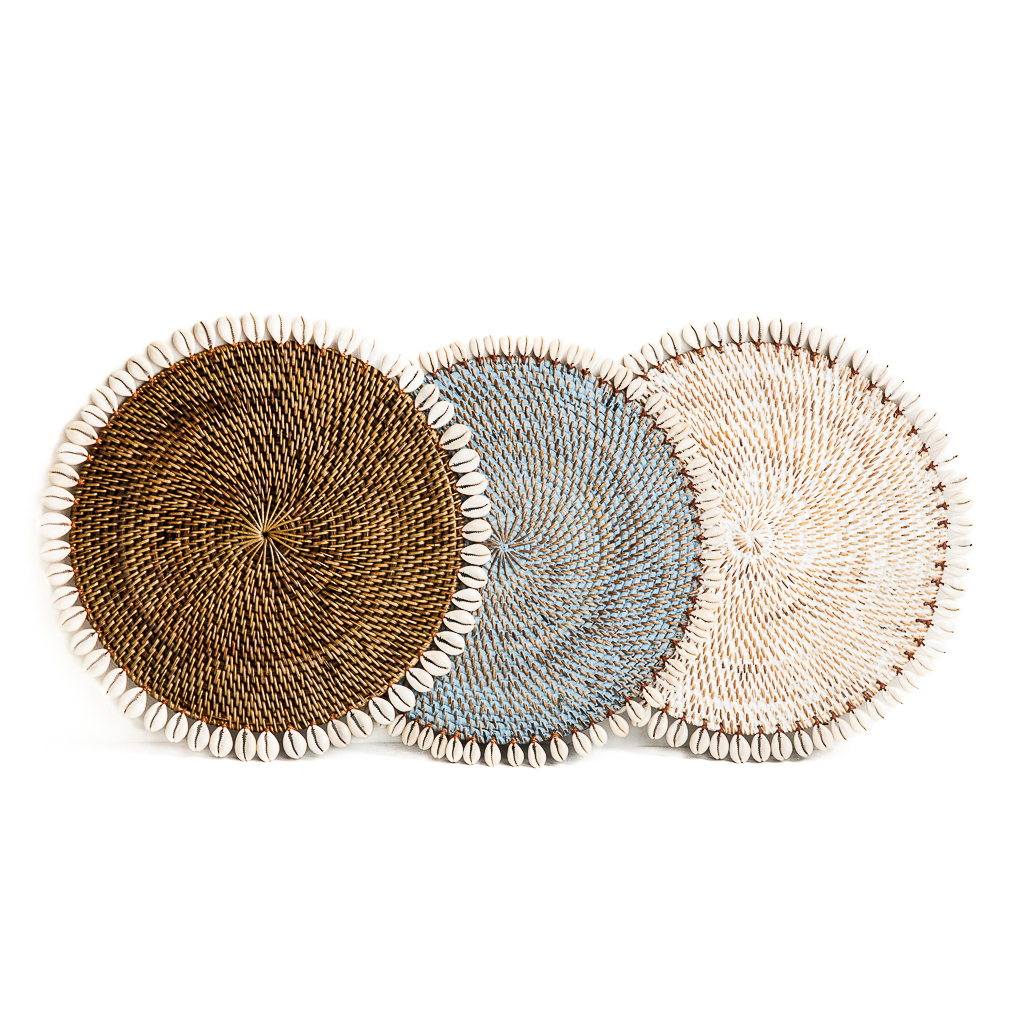 Onderzetter Rotan schelpjes naturel