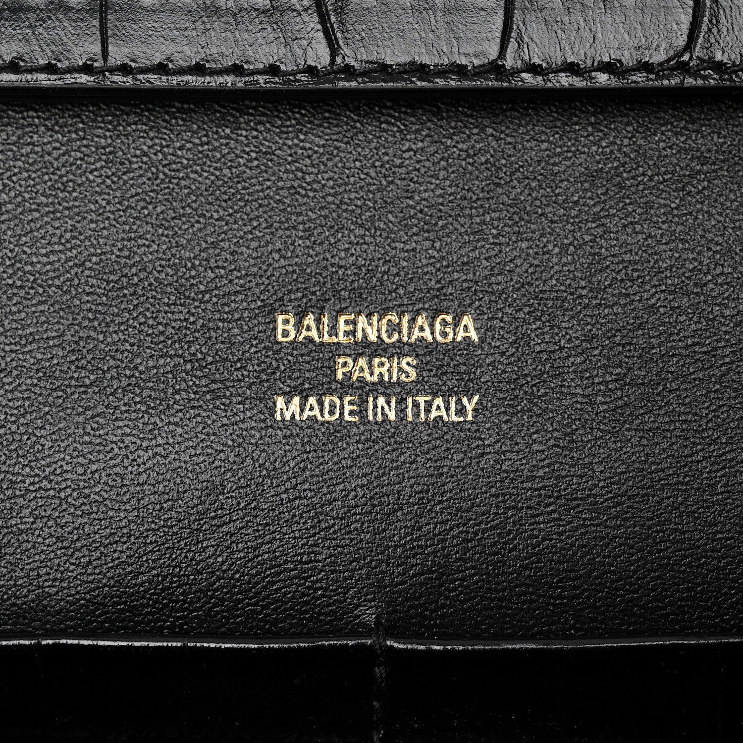 Crocodile Embossed Small Bel Air Clutch On Strap Black - Top Club