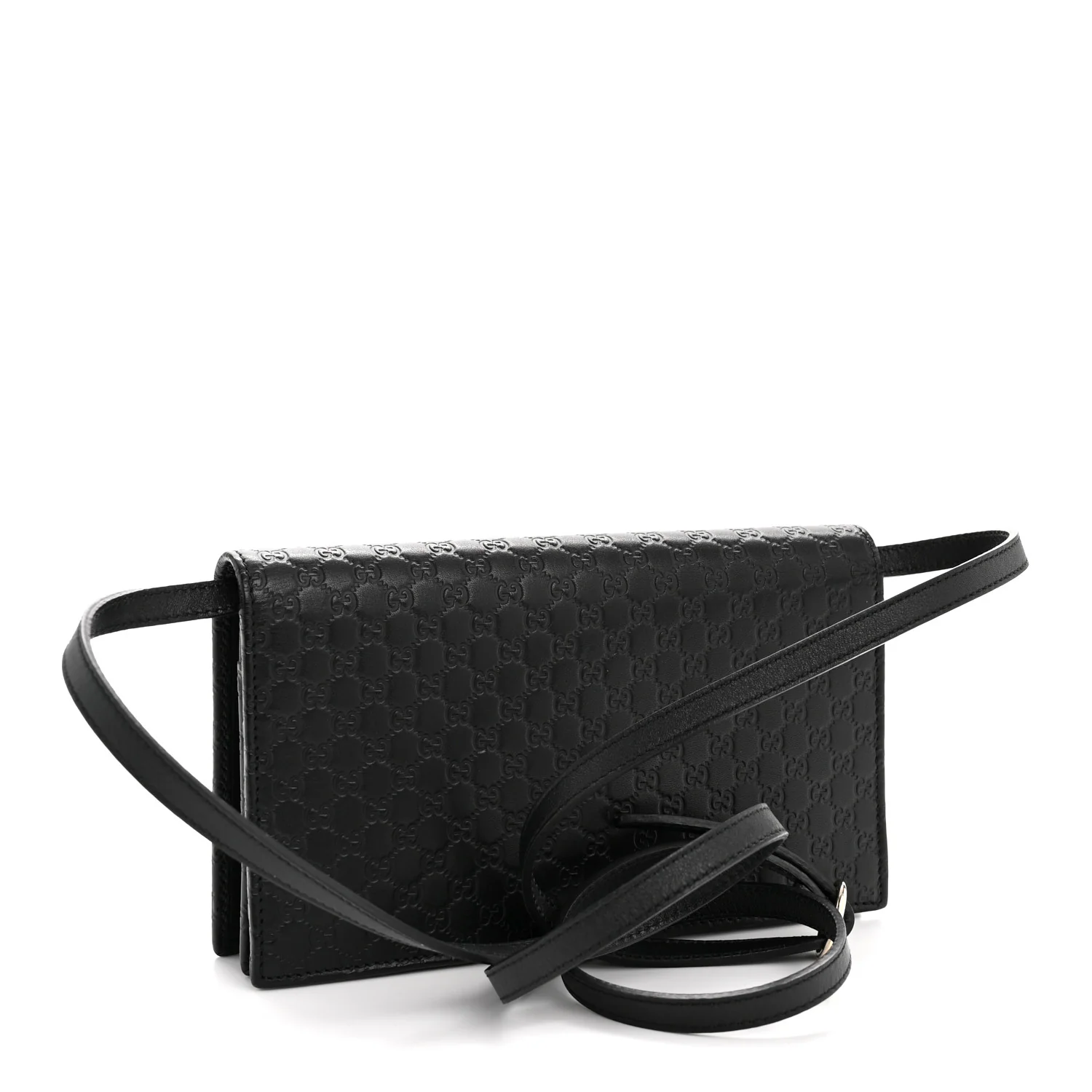 Microguccissima Crossbody Wallet Black