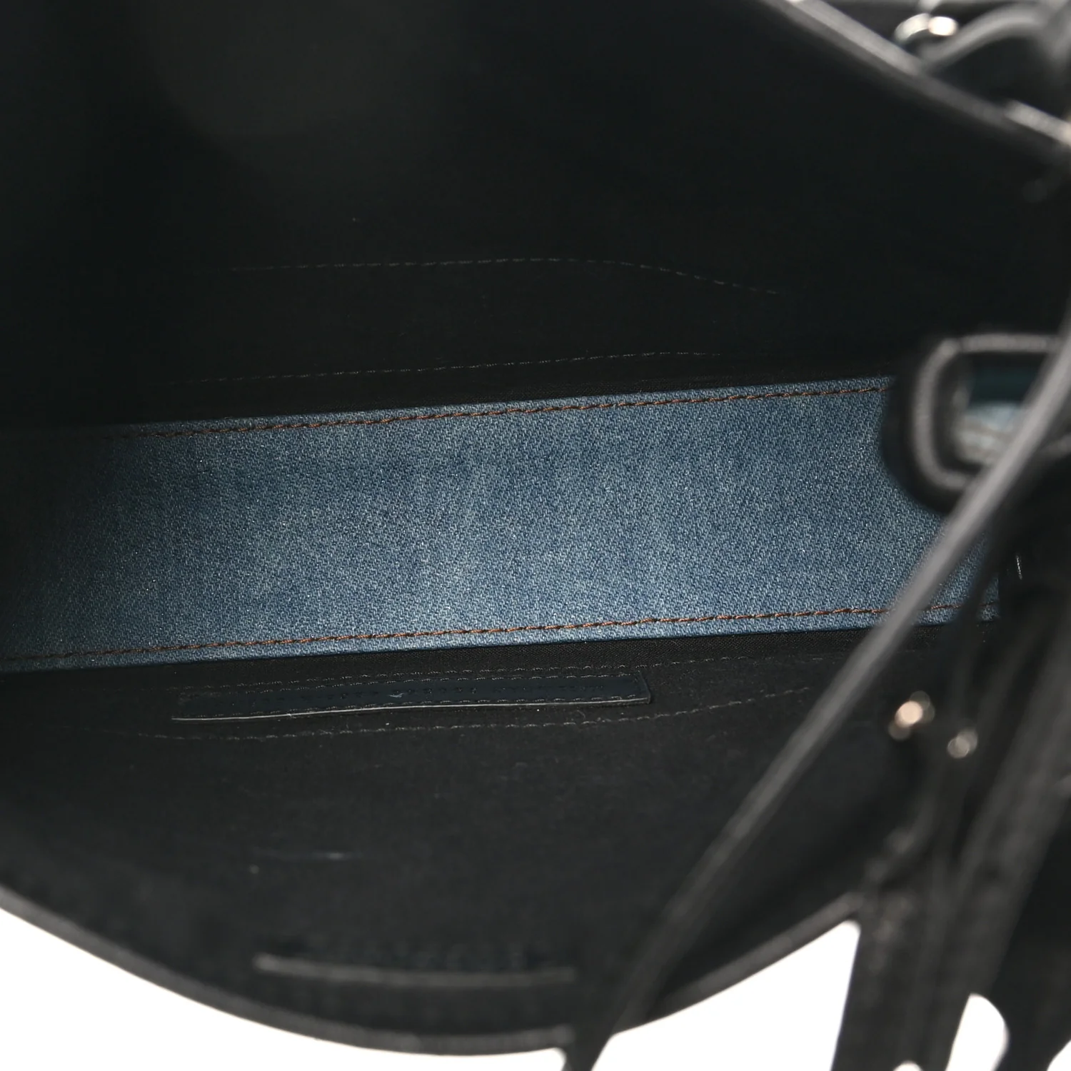 Denim  Fabric Satin Calfskin Navy Cabas XS Blue Black - Top Club